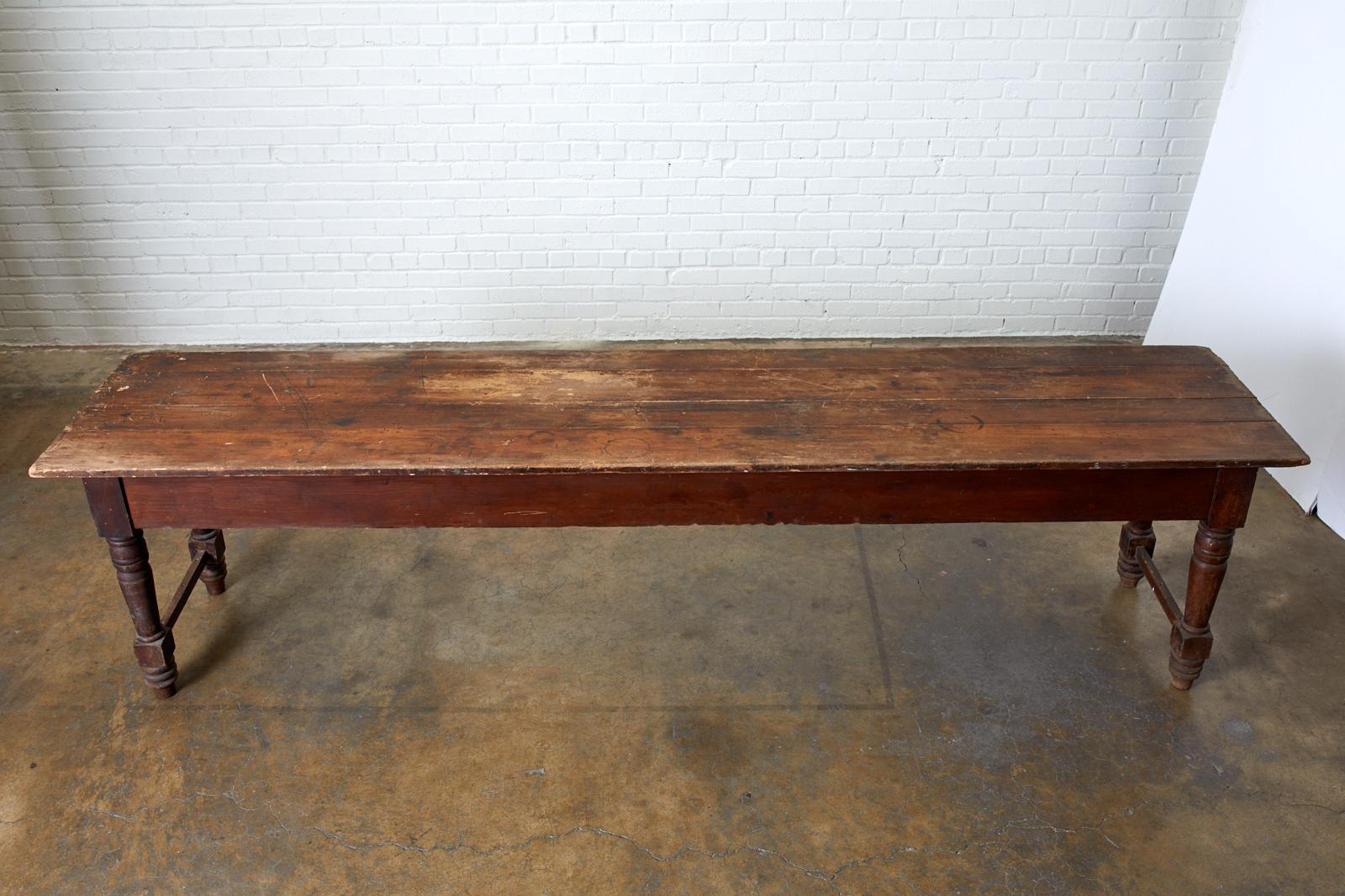 19th Century American Farmhouse Work Table or Console For Sale 4