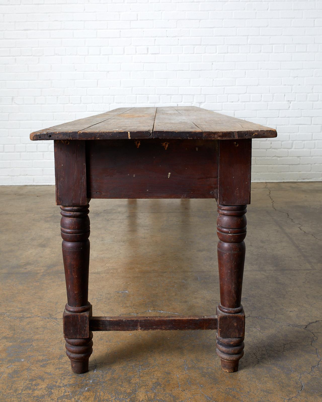 19th Century American Farmhouse Work Table or Console For Sale 5
