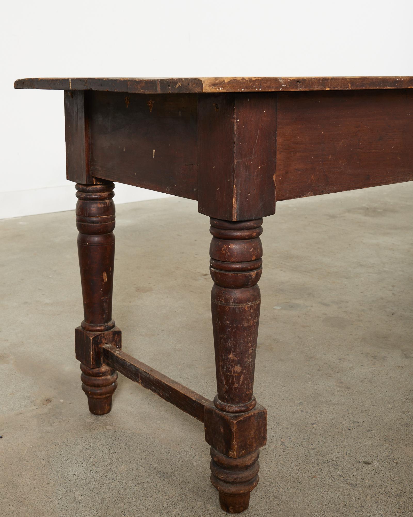 19th Century American Farmhouse Work Table or Console For Sale 5