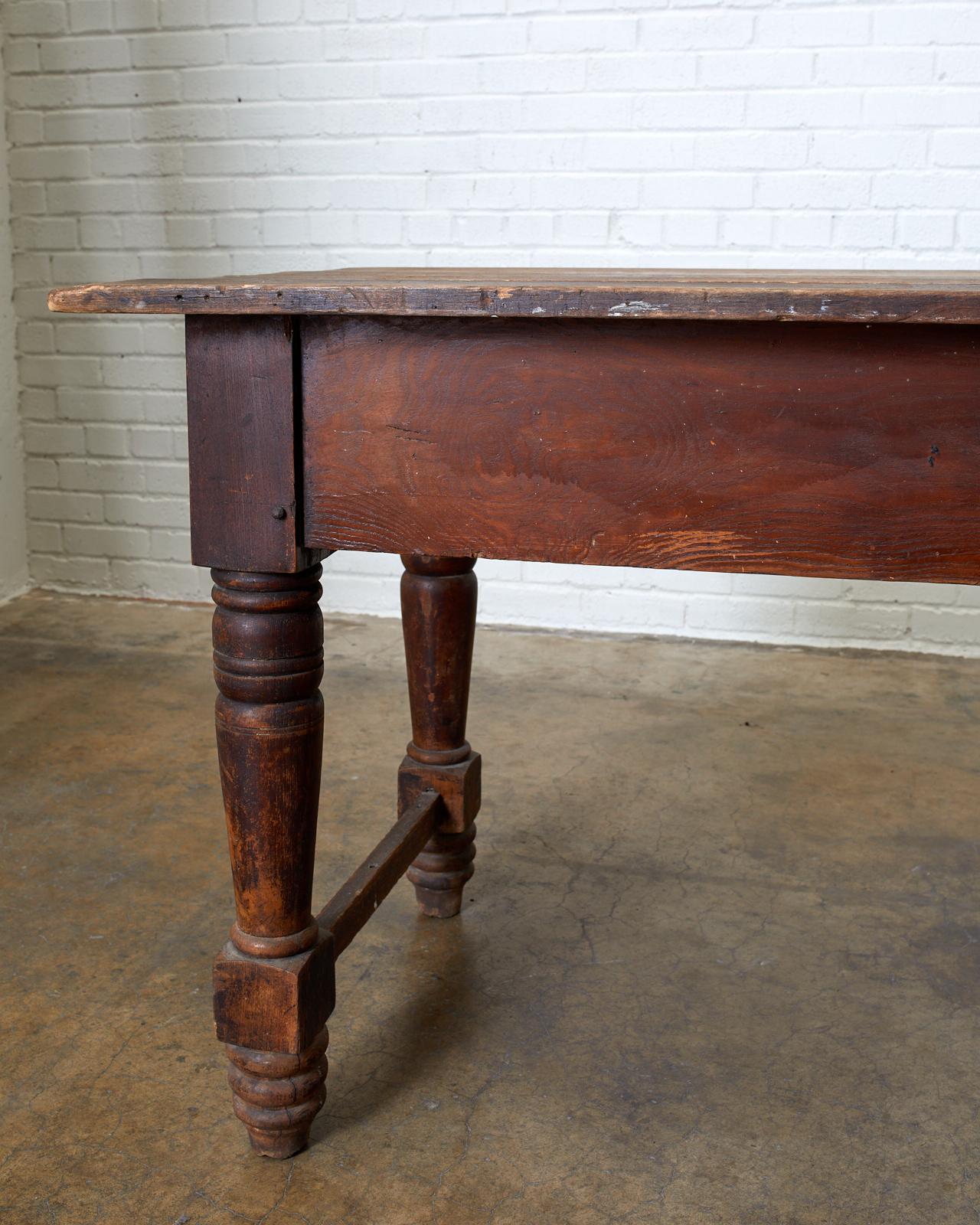 19th Century American Farmhouse Work Table or Console For Sale 6