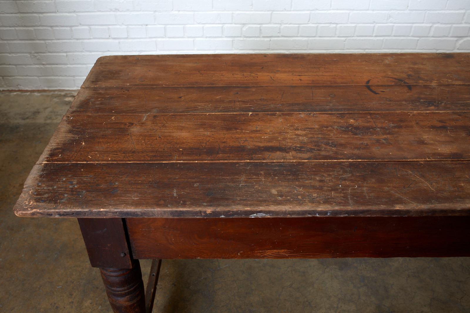 19th Century American Farmhouse Work Table or Console For Sale 7