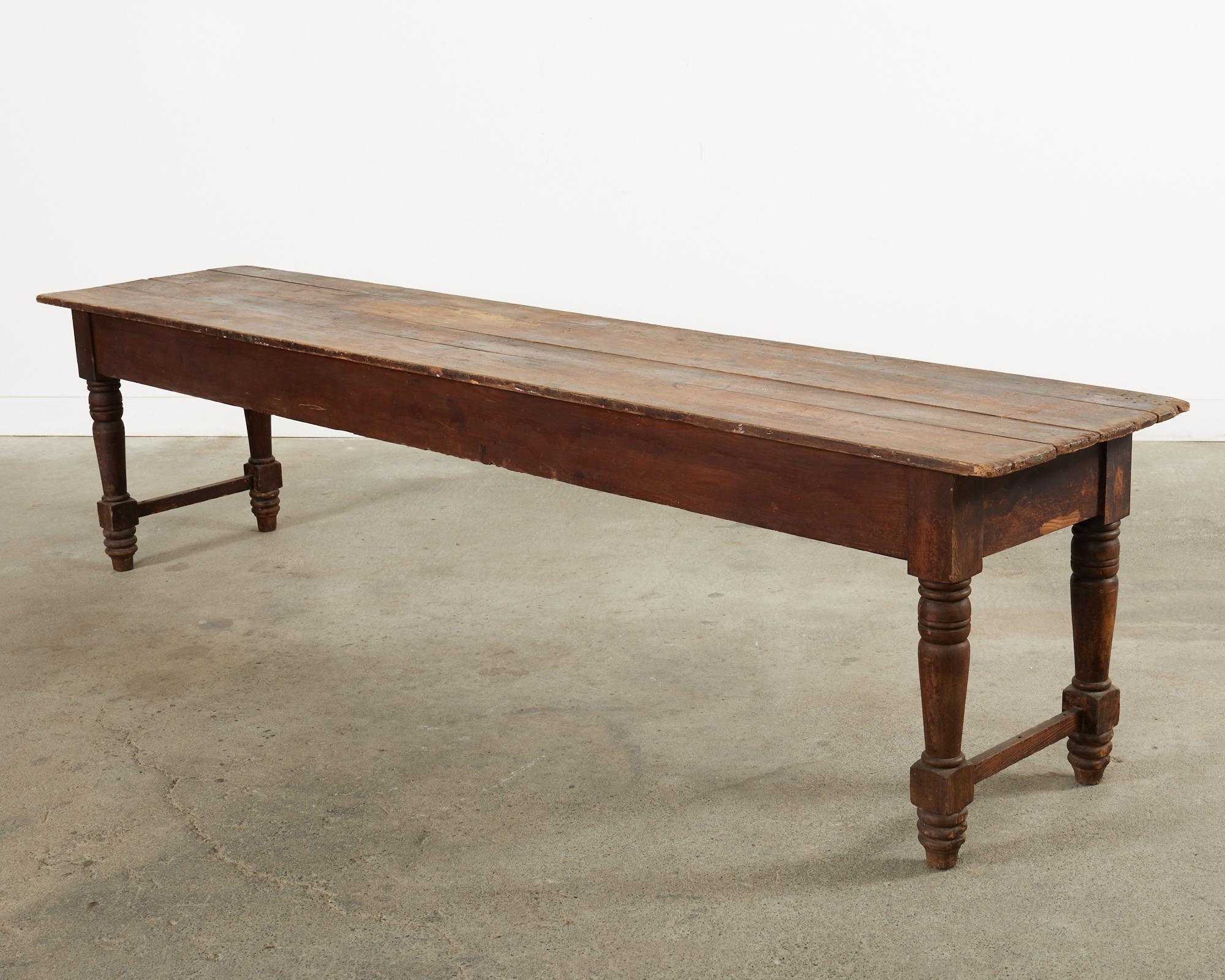 19th Century American Farmhouse Work Table or Console For Sale 9