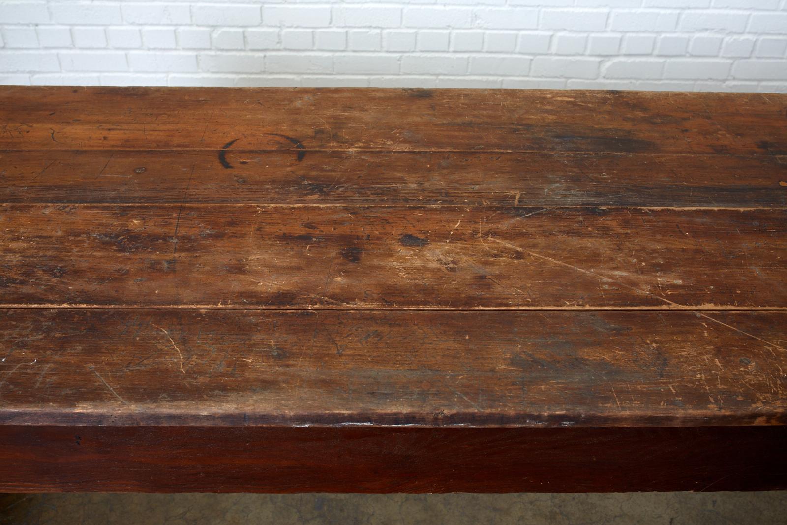 19th Century American Farmhouse Work Table or Console For Sale 11