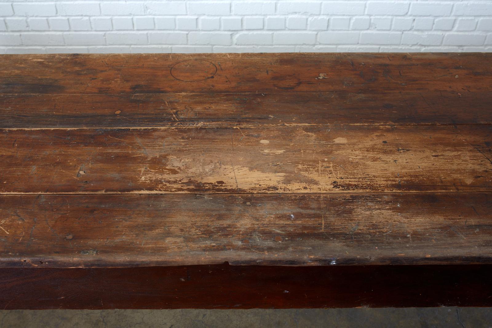 19th Century American Farmhouse Work Table or Console For Sale 12