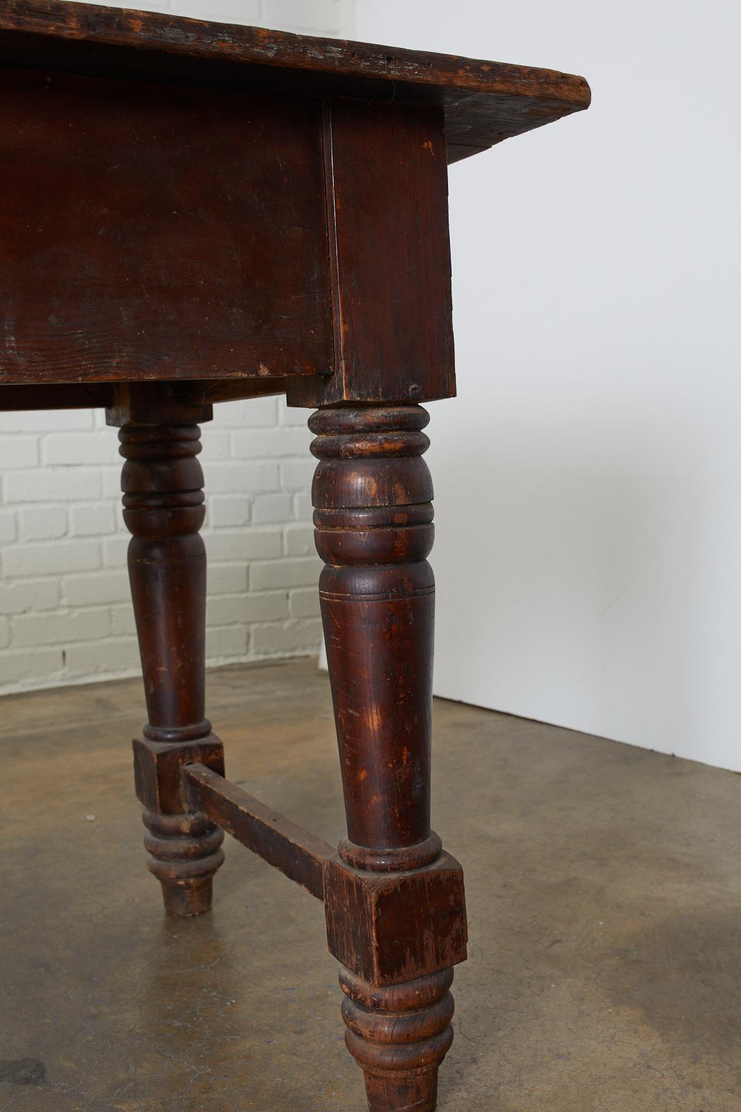 19th Century American Farmhouse Work Table or Console For Sale 13