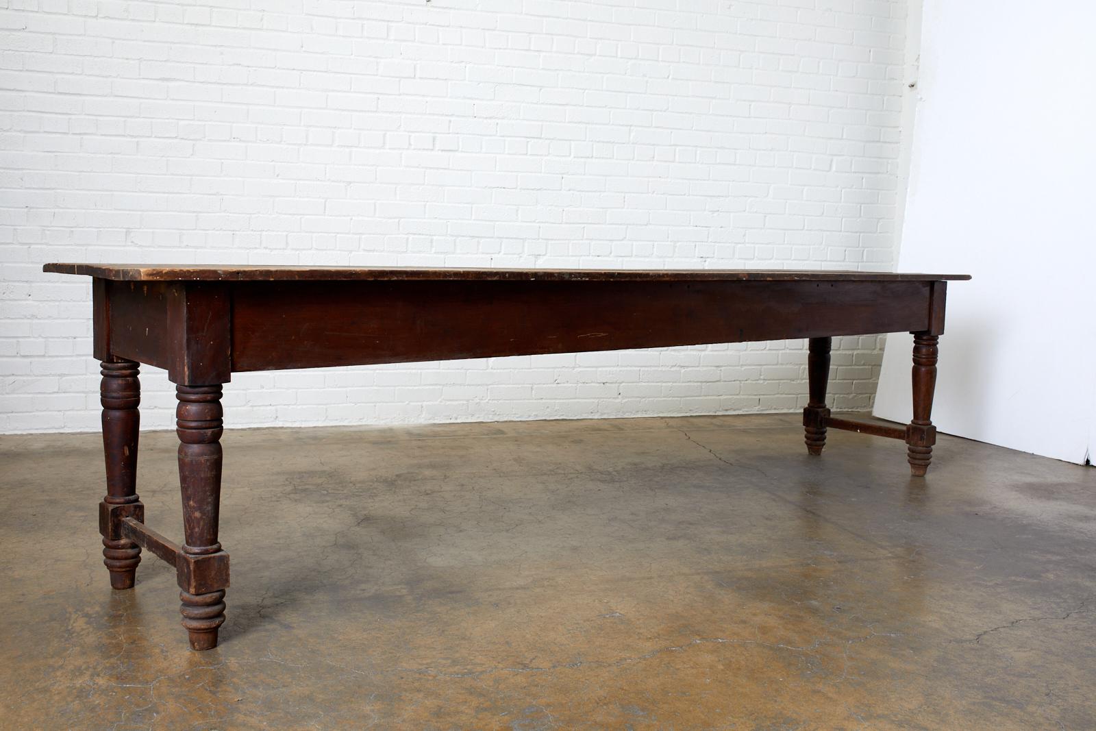 Rustic 19th Century American Farmhouse Work Table or Console For Sale