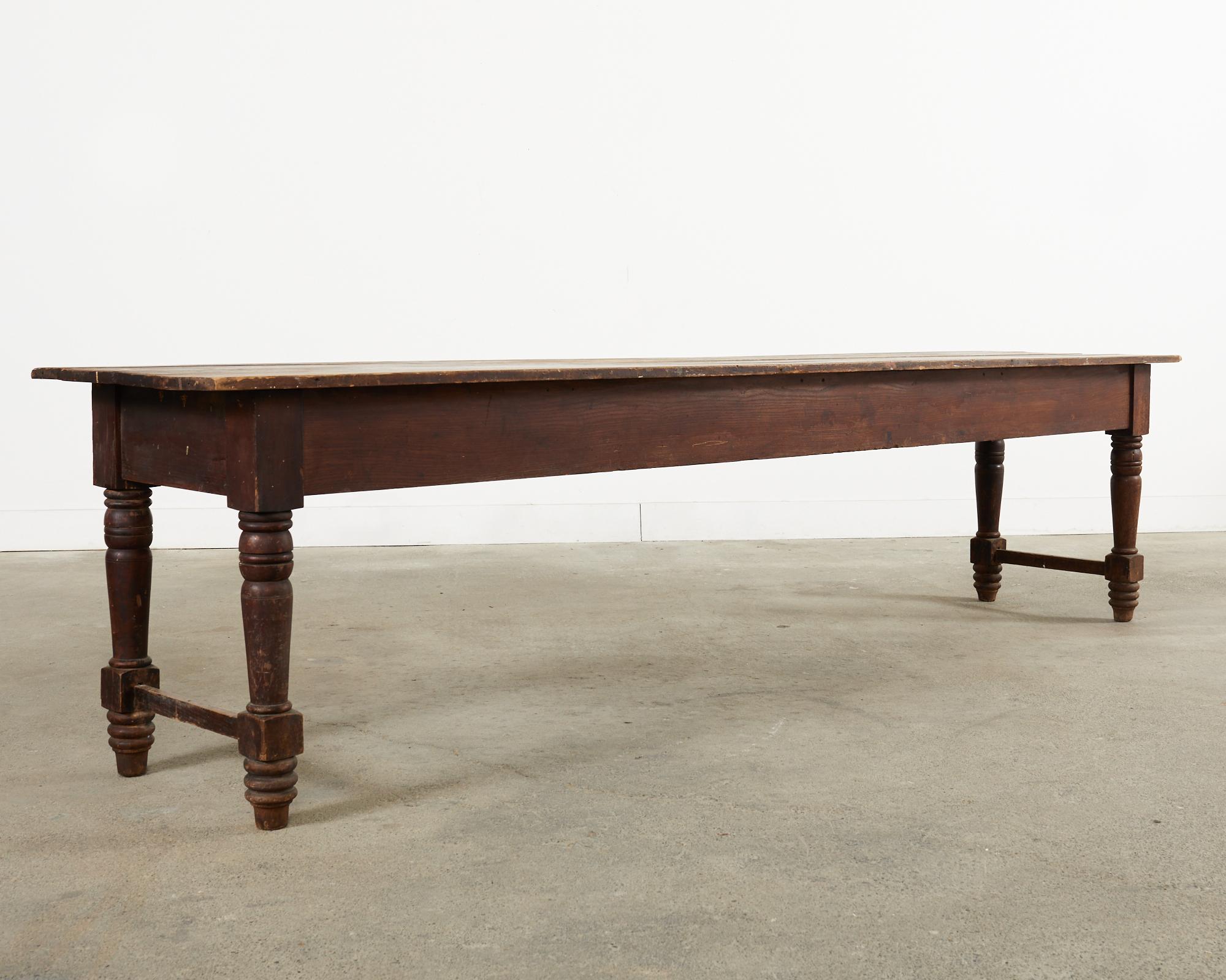 Country 19th Century American Farmhouse Work Table or Console For Sale