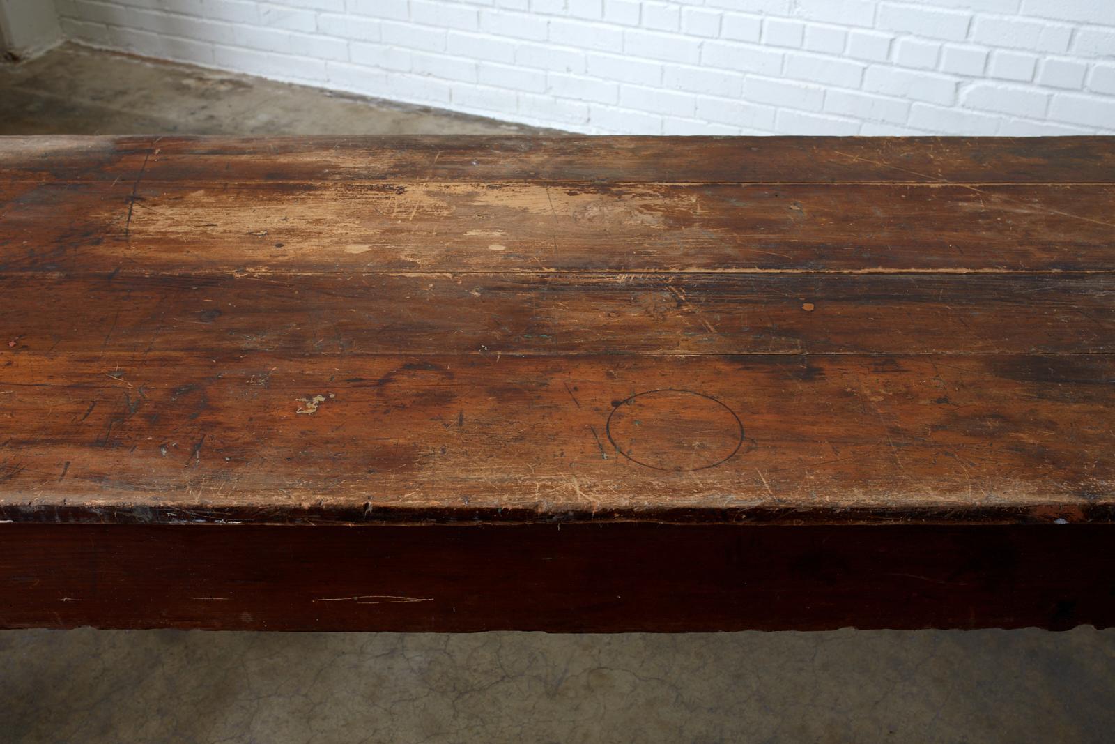 19th Century American Farmhouse Work Table or Console In Good Condition For Sale In Rio Vista, CA