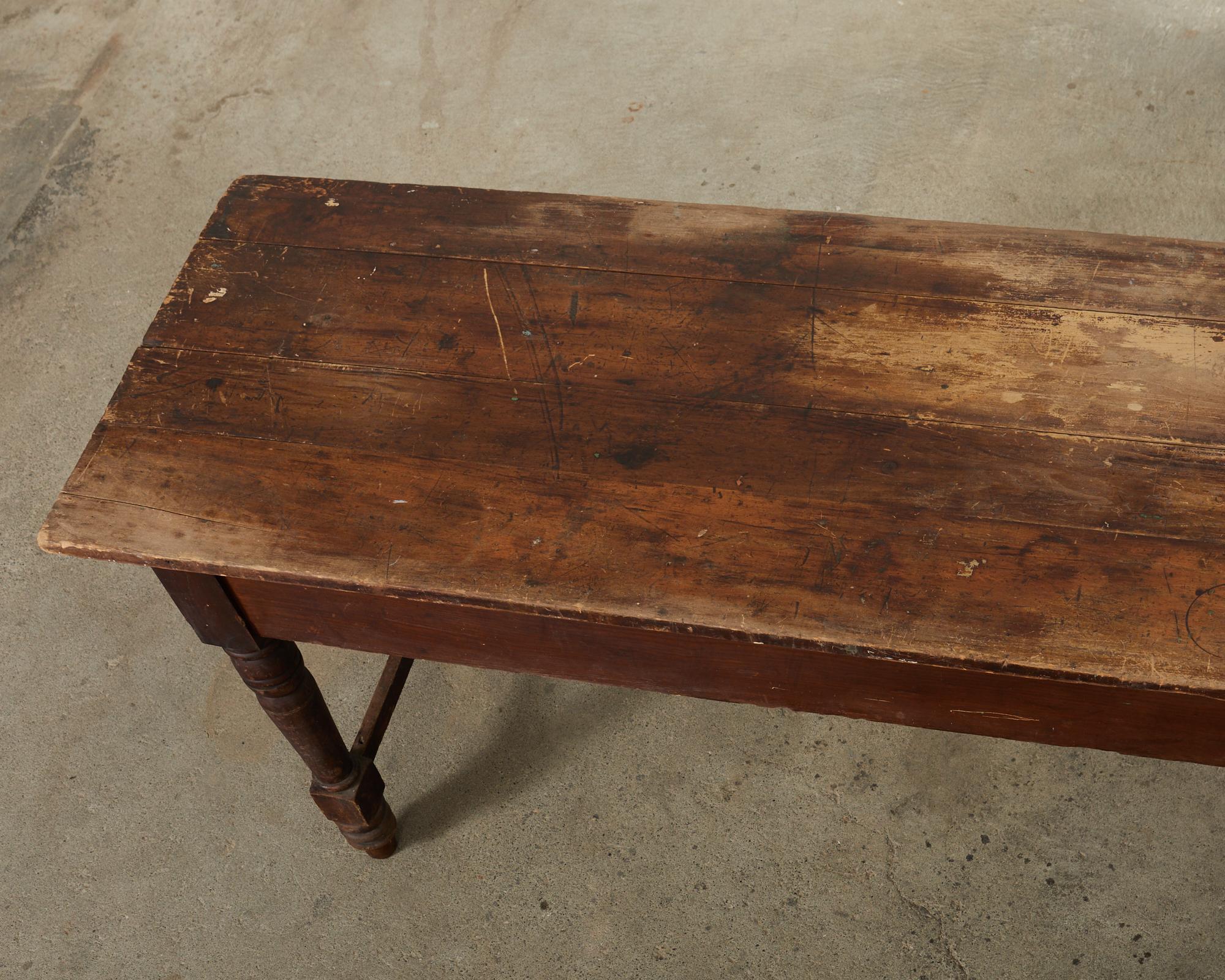 19th Century American Farmhouse Work Table or Console For Sale 1