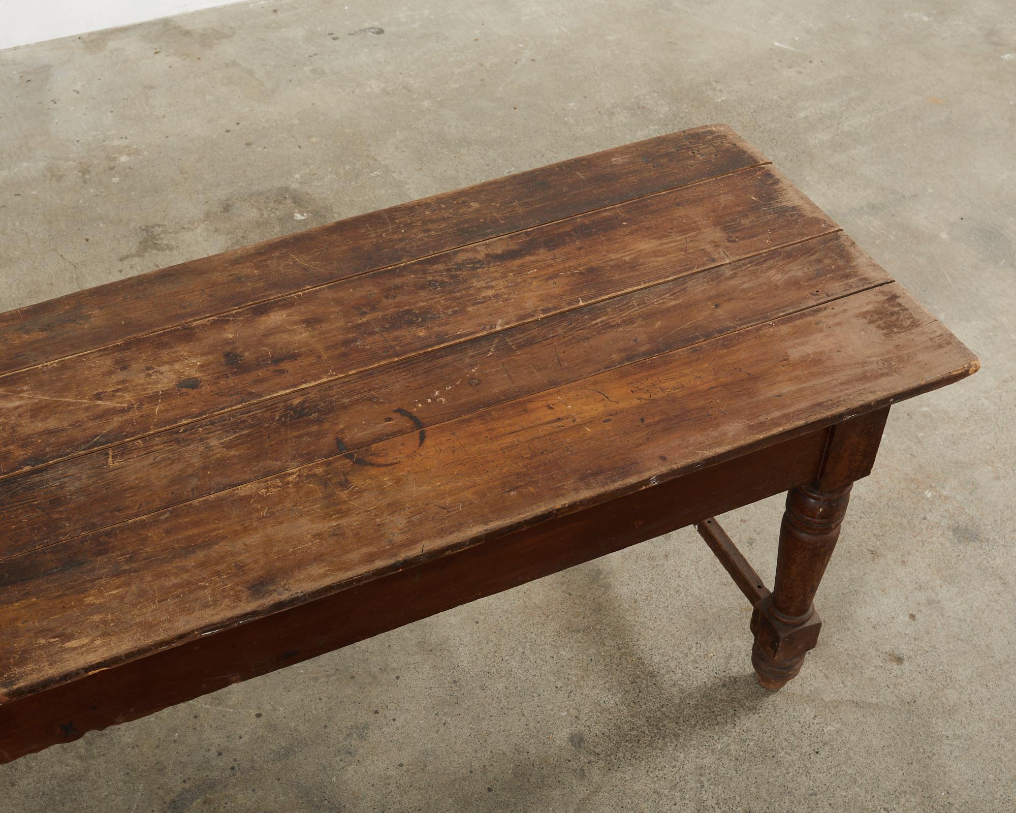 19th Century American Farmhouse Work Table or Console For Sale 2