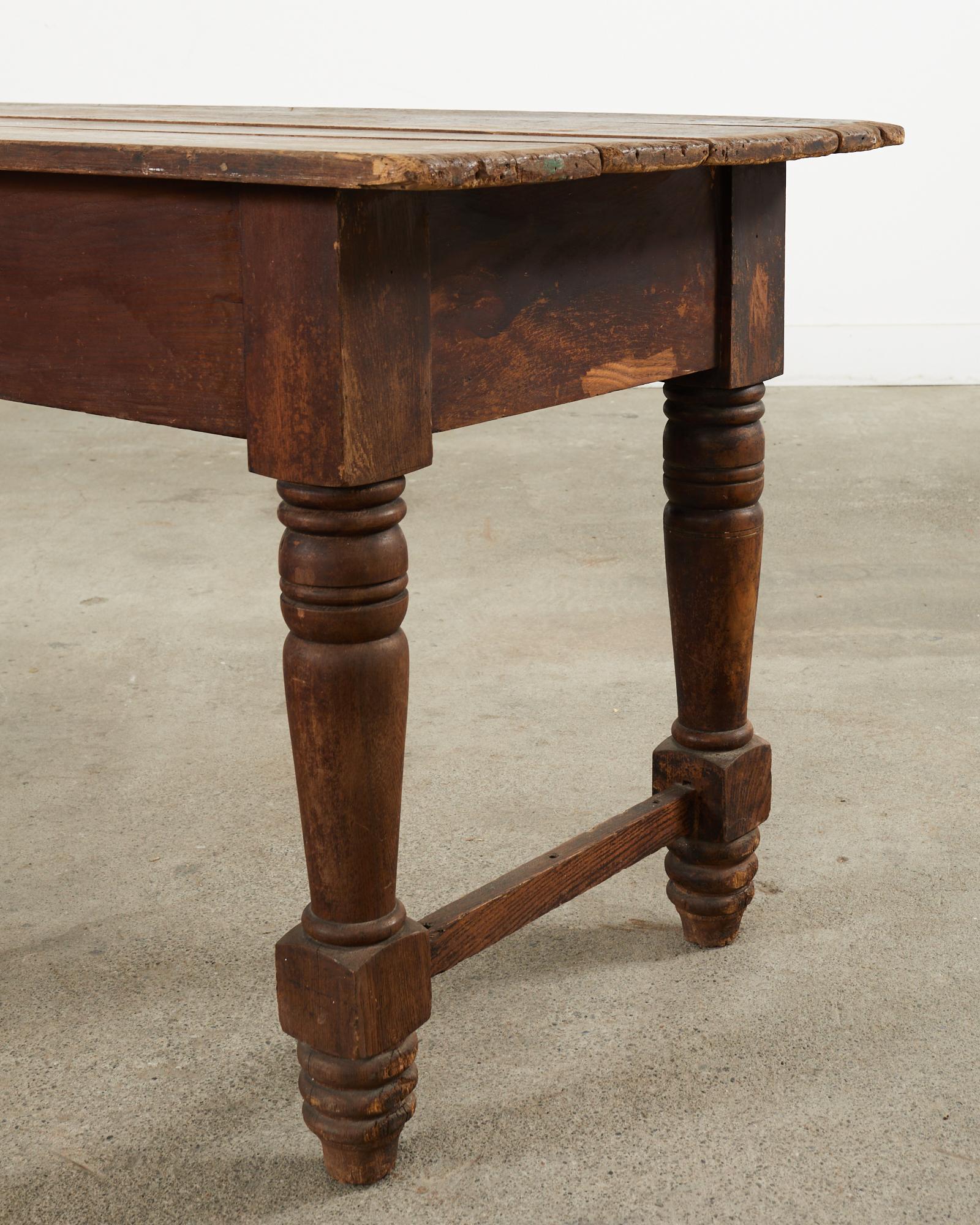 19th Century American Farmhouse Work Table or Console For Sale 3