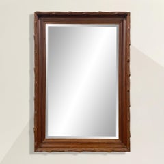 19th Century American Faux Bois Carved Wood Framed Mirror