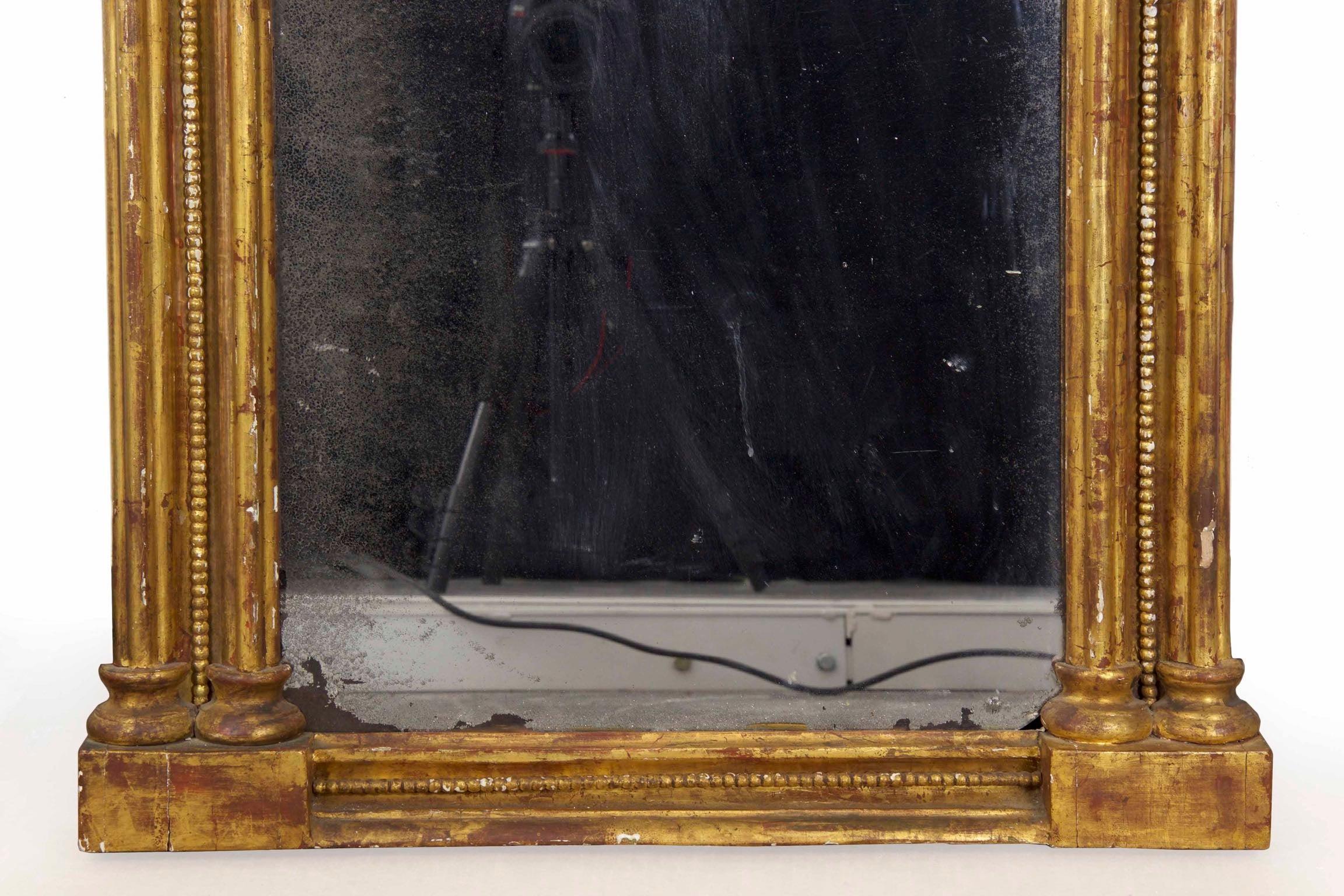 19th Century American Federal Giltwood Antique Pier Wall Mirror, New England In Good Condition In Shippensburg, PA