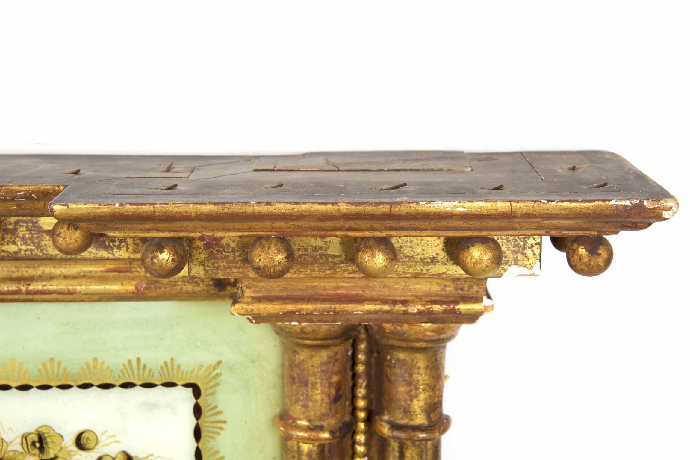 Early 19th Century 19th Century American Federal Giltwood Antique Pier Wall Mirror, New England