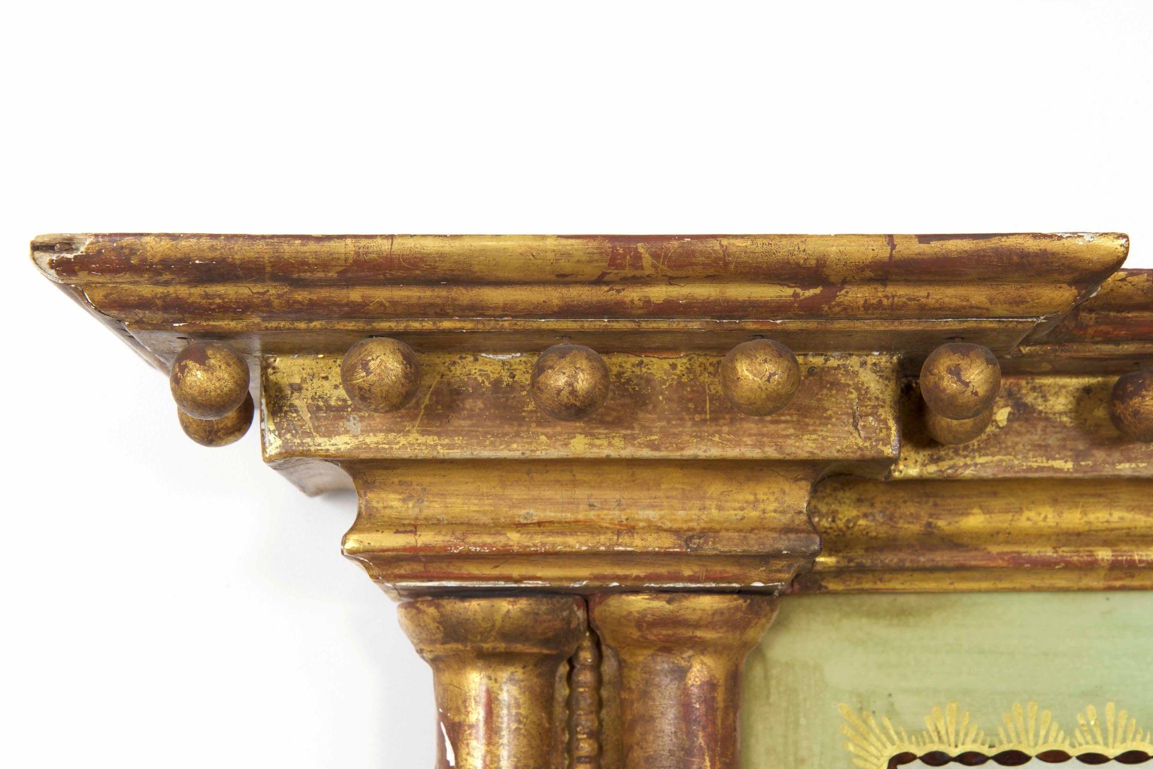 19th Century American Federal Giltwood Antique Pier Wall Mirror, New England 1