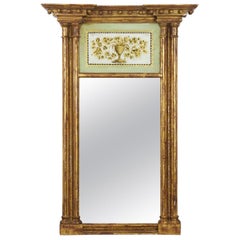 19th Century American Federal Giltwood Antique Pier Wall Mirror, New England