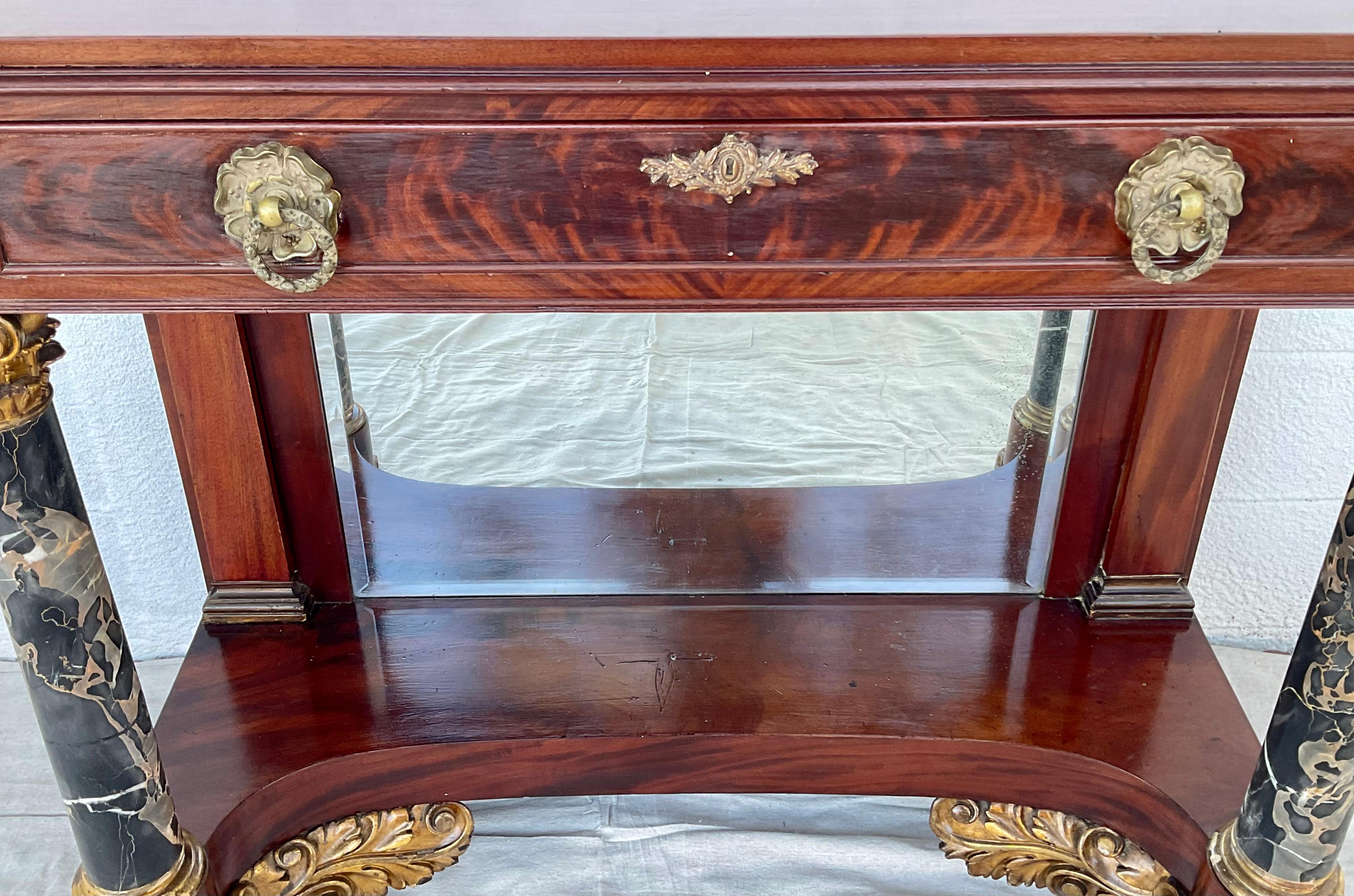 19th Century American Federal Mahogany Pier Or Console Table 1