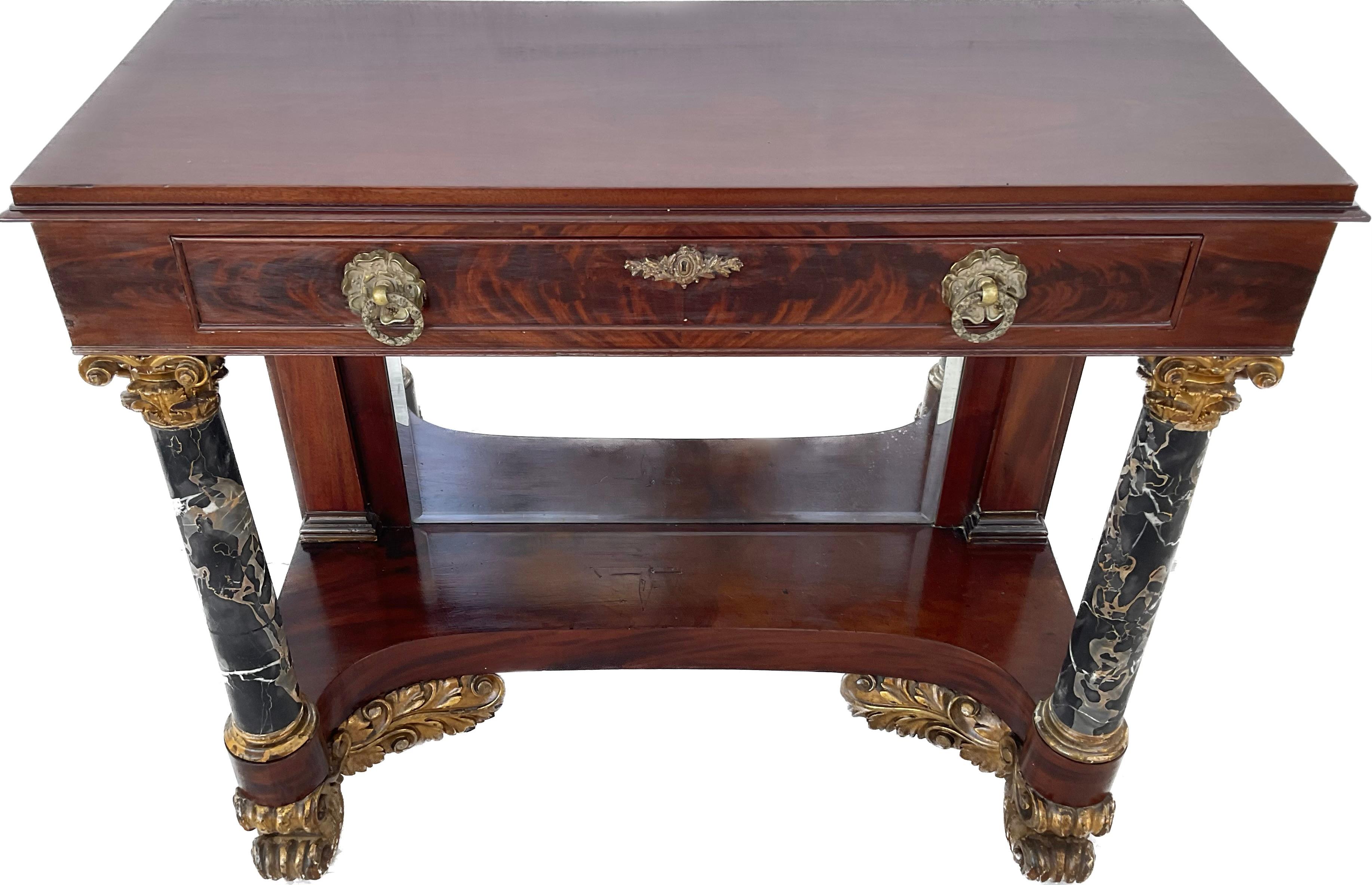 19th Century American Federal Mahogany Pier Or Console Table 6