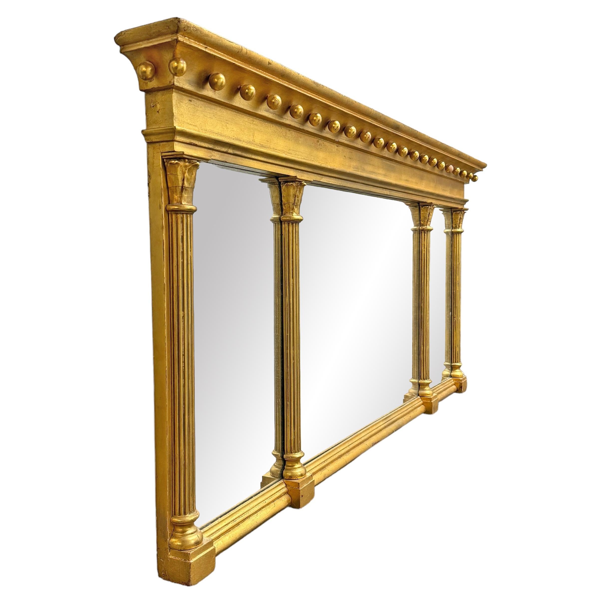 19th Century American Federal Style Overmantel Mirror In Good Condition For Sale In Chicago, IL
