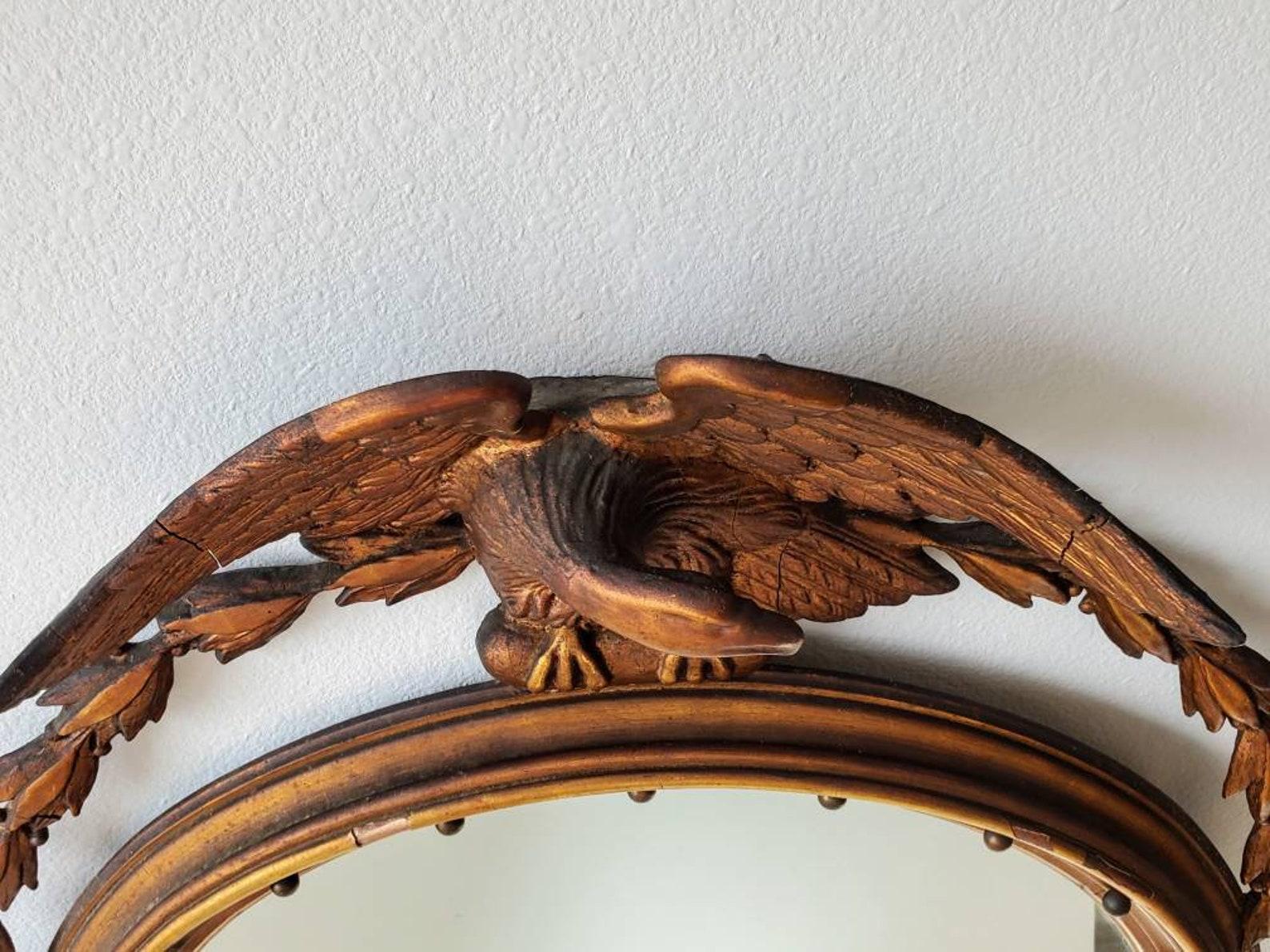 19th Century American Federal Wall Mirror with Eagle Crest For Sale 1
