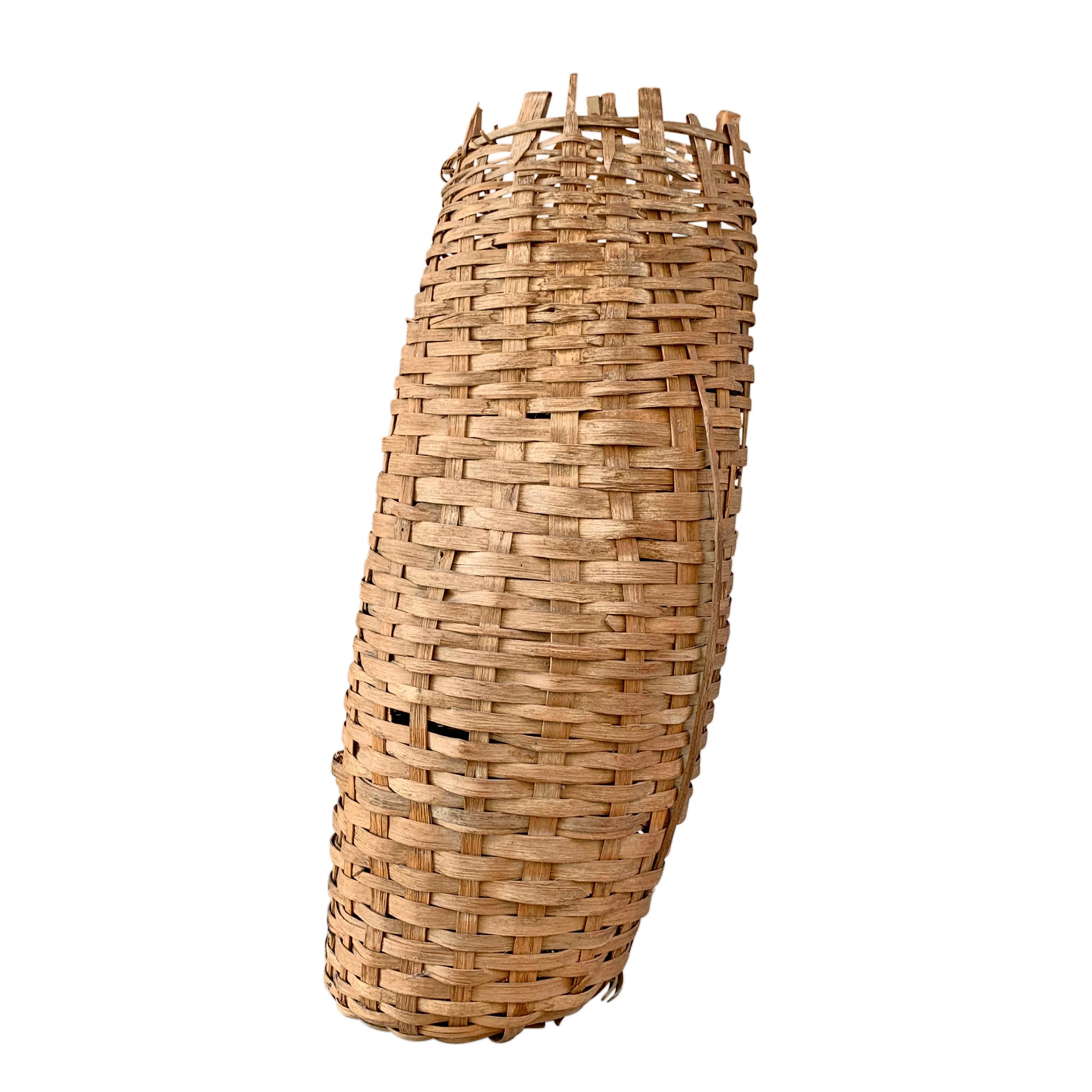 Hand-Woven 19th Century American Fishing Basket