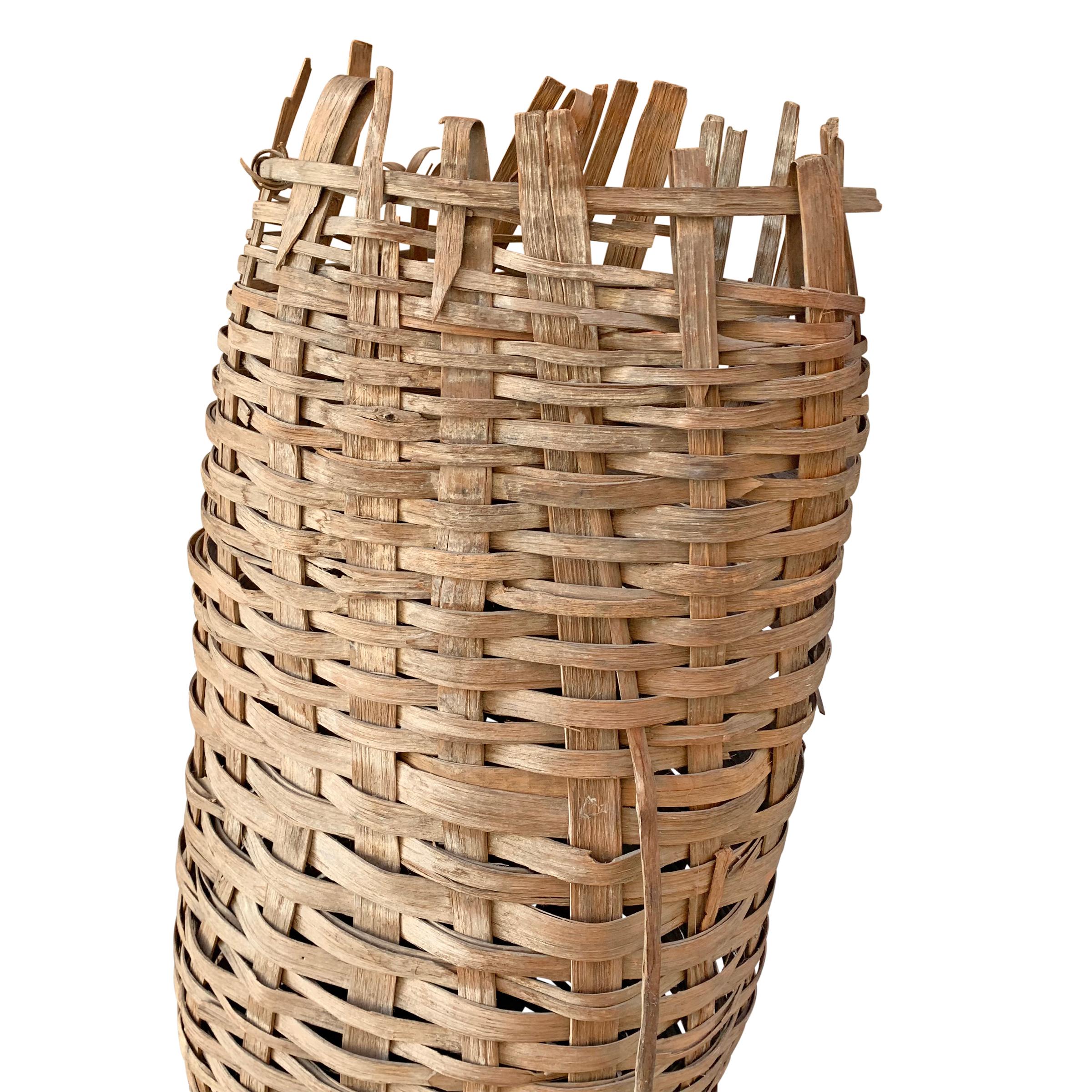 Oak 19th Century American Fishing Basket