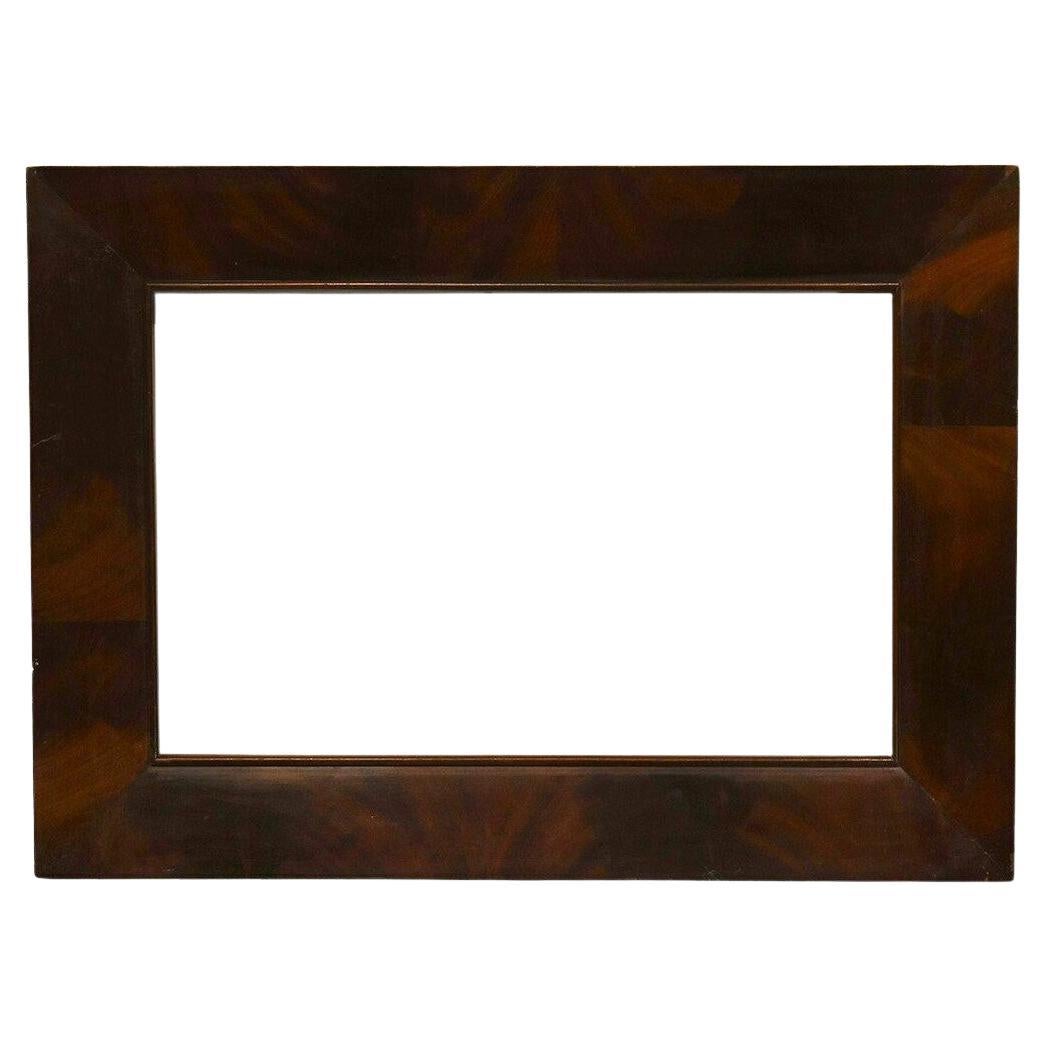 19th Century American Flat Panel Mahogany Veneer Picture Frame For Sale