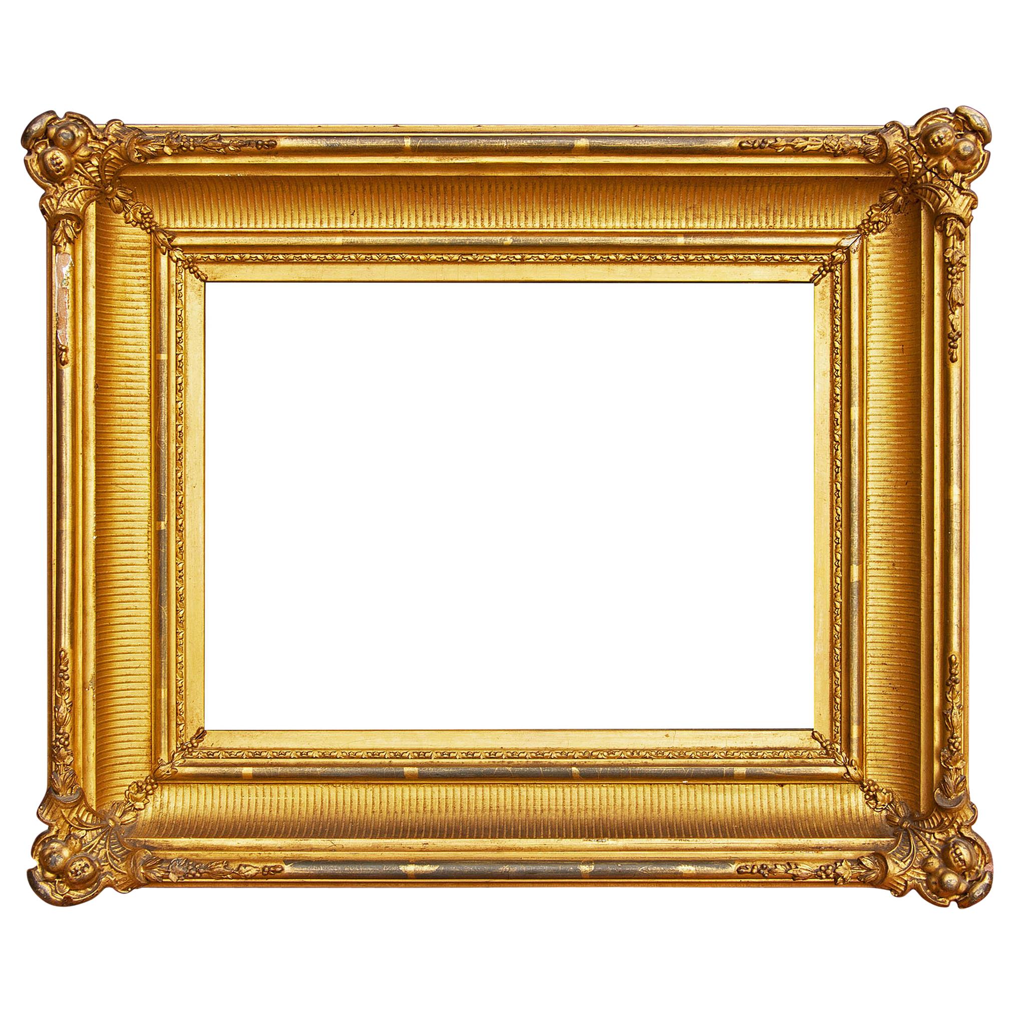 19th Century American Fluted Cove Gold Leaf Frame