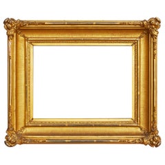 19th Century American Fluted Cove Gold Leaf Frame