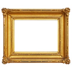 19th Century American Fluted Cove Gold Leaf Frame