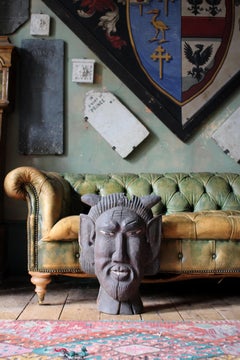 19th Century American Folk Art Circus Fairground Wagon Faun Mask Billy Jamieson