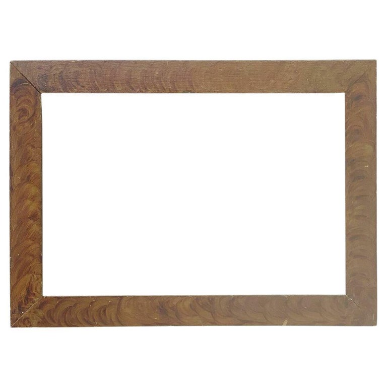 American 9x14 inch Folk Art Grain Painted Flat Panel Picture Frame ...