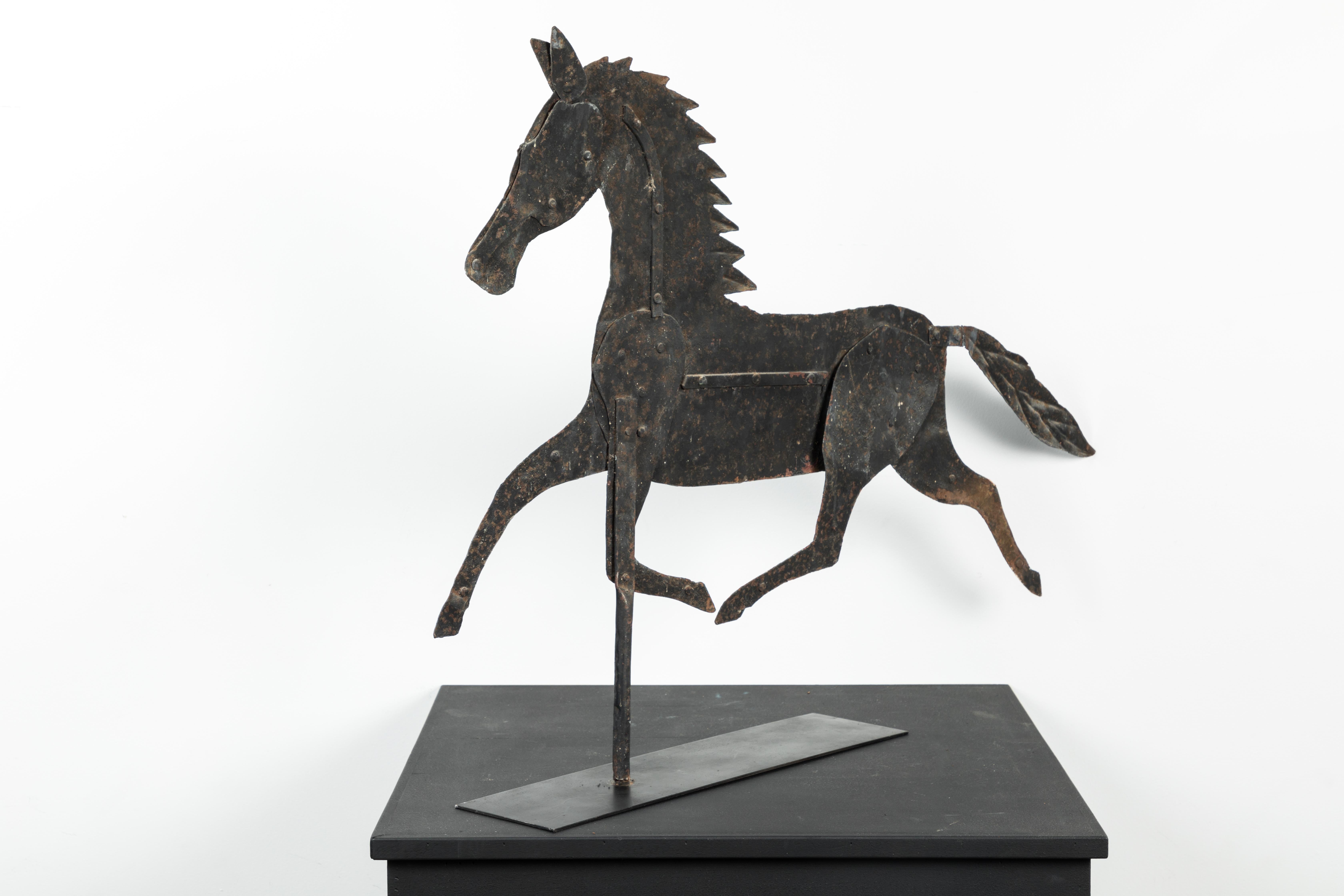 19th Century American Folk Art Iron Horse Weathervane In Good Condition For Sale In Santa Monica, CA