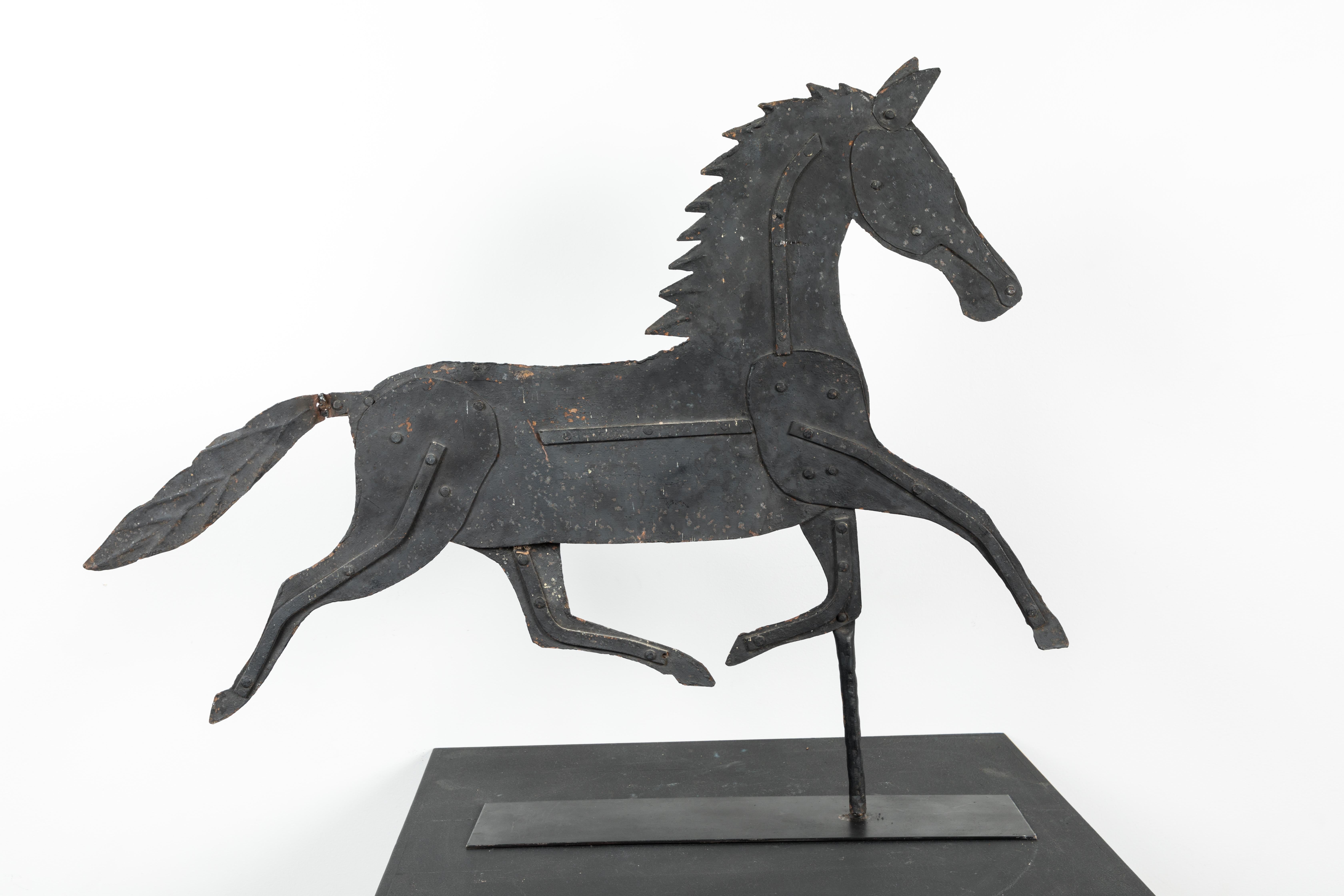 19th Century American Folk Art Iron Horse Weathervane For Sale 1