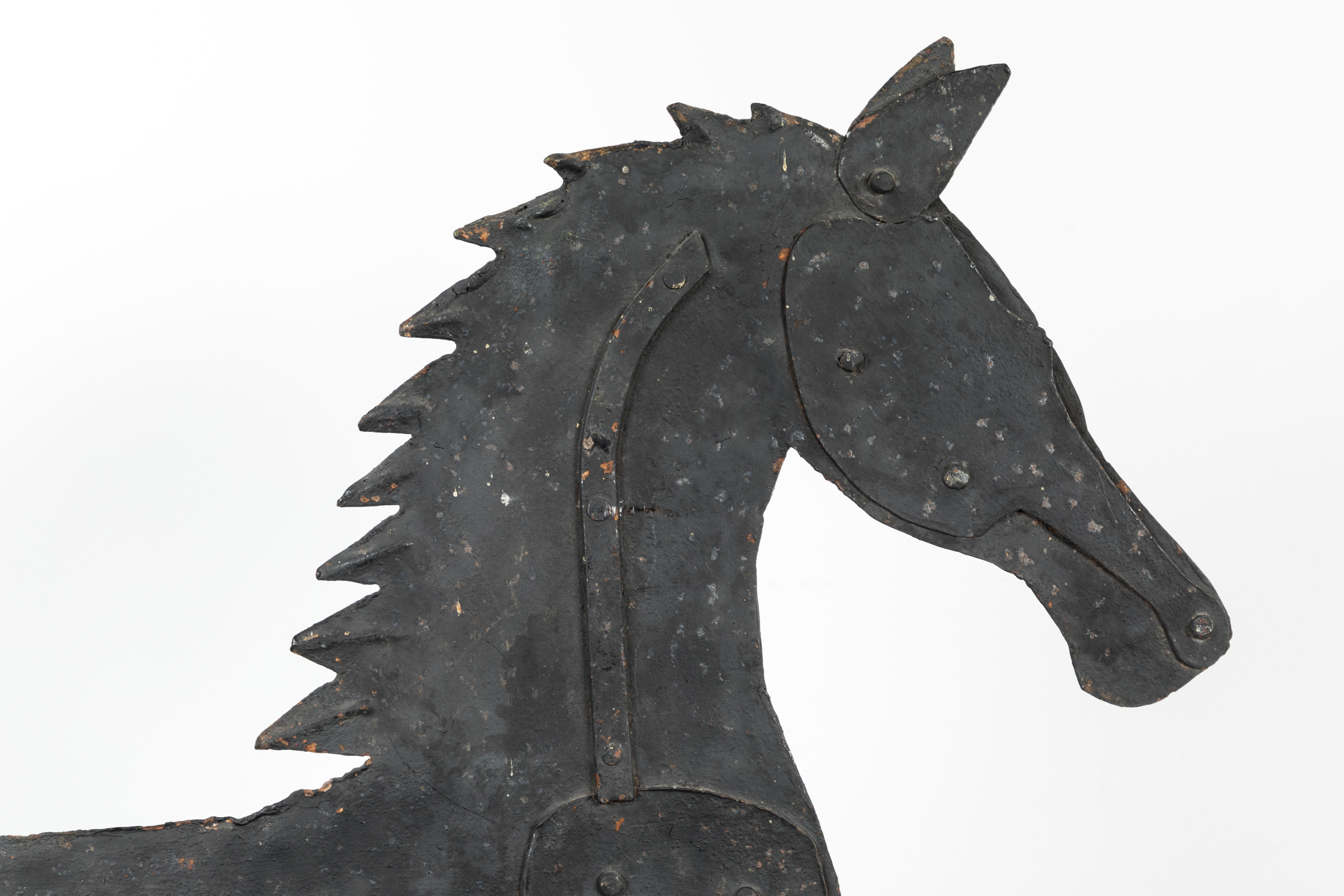 19th Century American Folk Art Iron Horse Weathervane For Sale 3