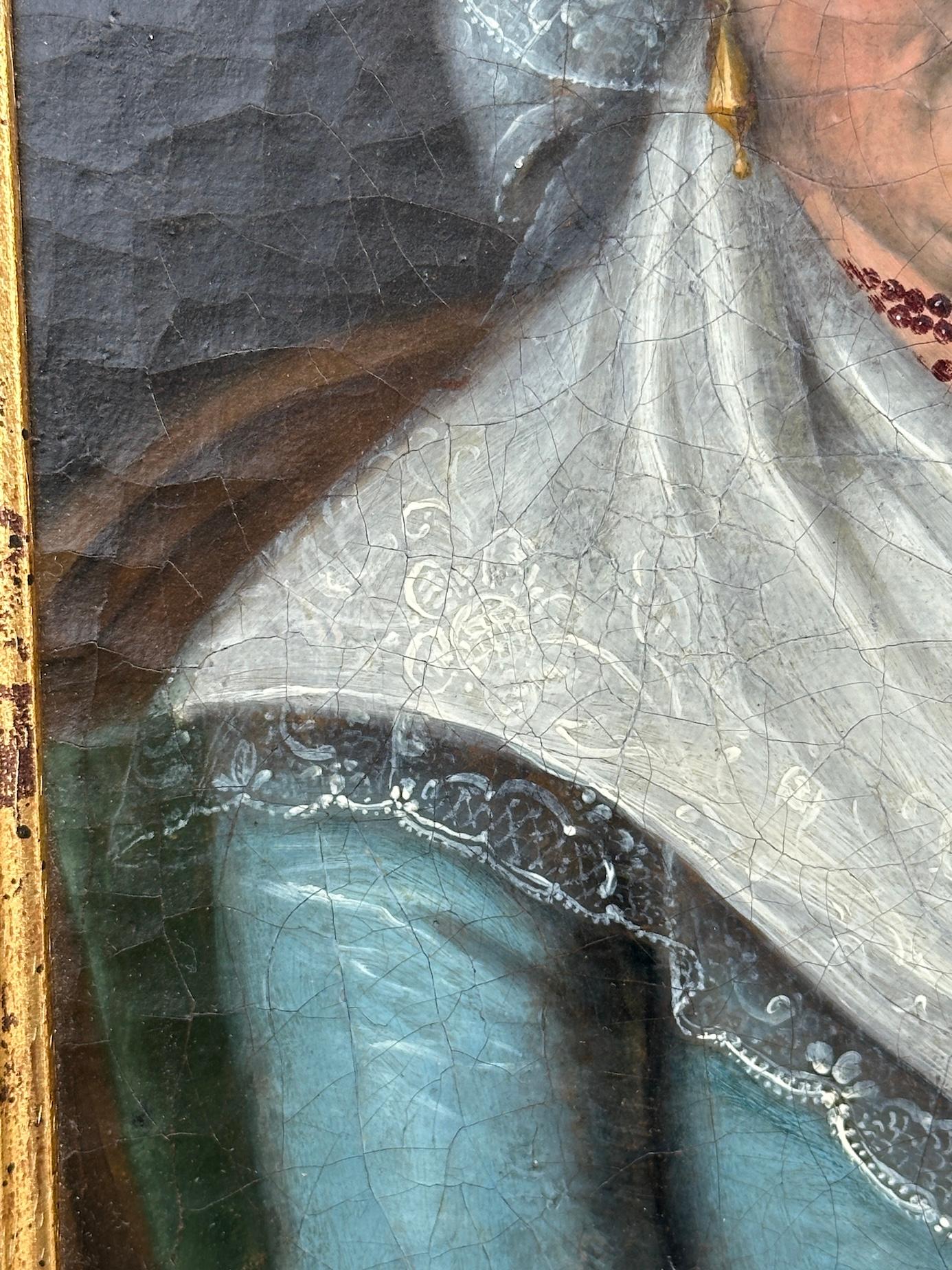 Folk Art americana del XIX secolo raffigurante una signora seduta con i suoi abiti della domenica in vendita 1