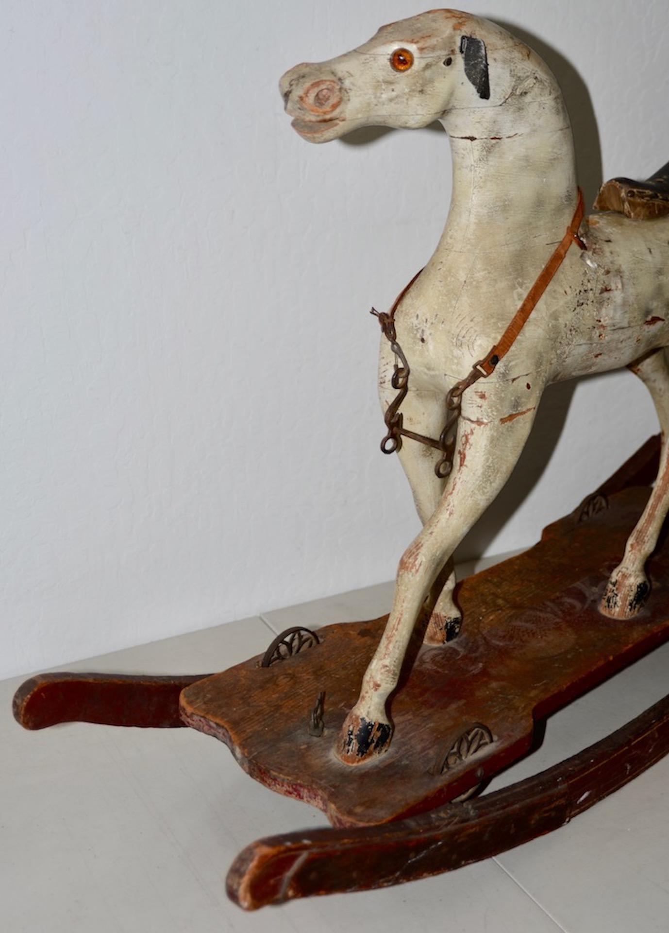 19th Century American Folk Art Rocking Horse In Good Condition In San Francisco, CA