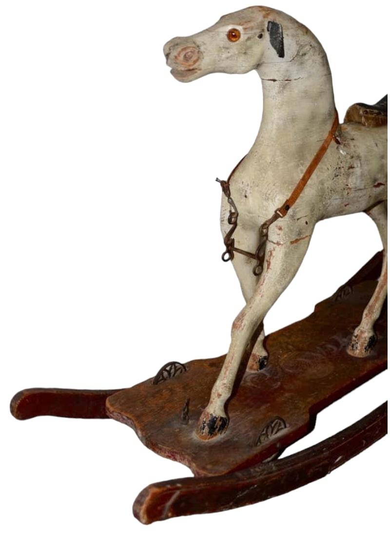 Arts and Crafts 19th Century American Folk Art Rocking Horse For Sale