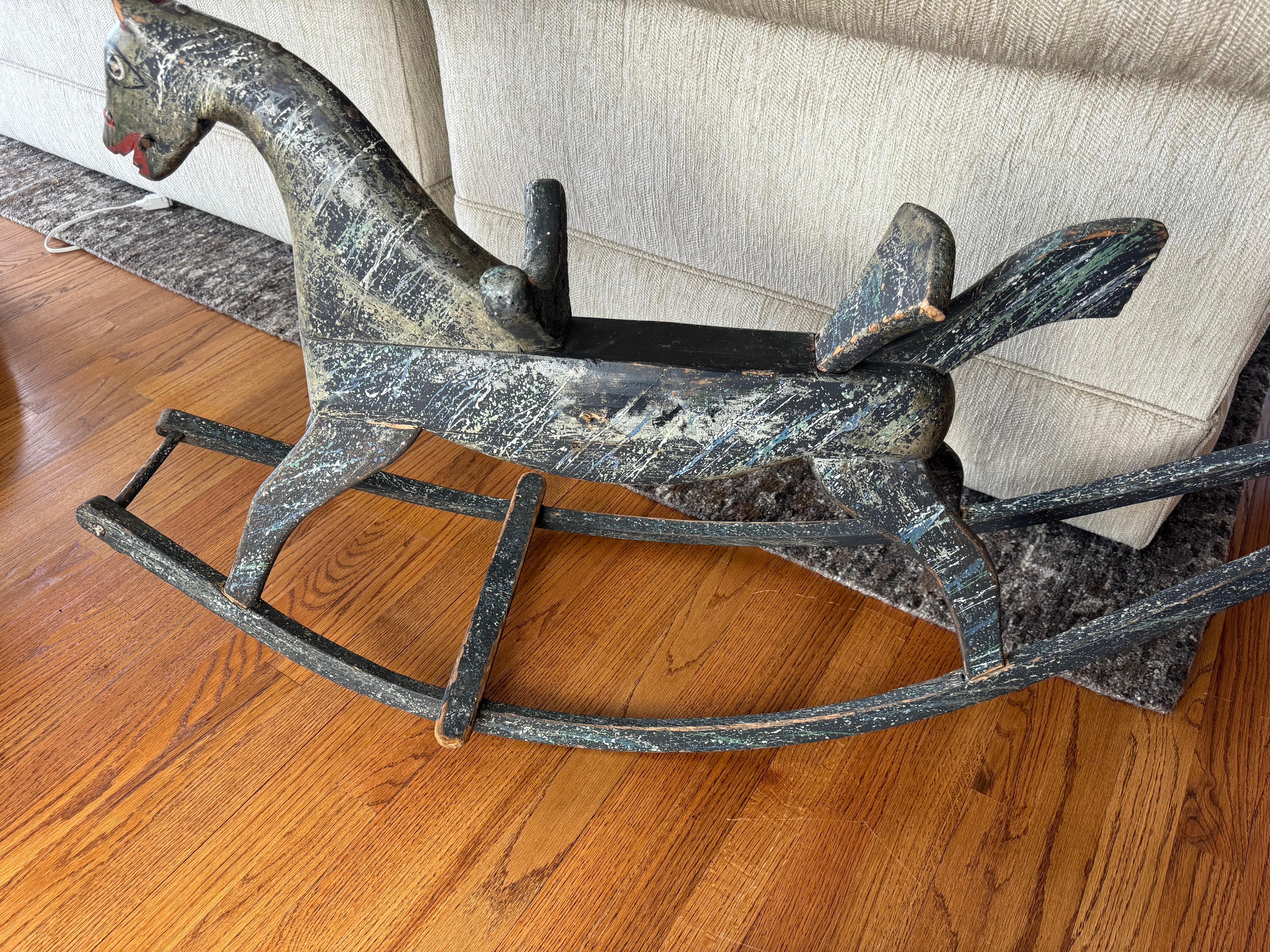 Cheval à bascule d'art populaire américain du 19e siècle Bon état - En vente à Lancaster, PA