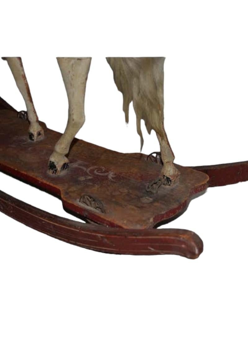 Wood 19th Century American Folk Art Rocking Horse For Sale