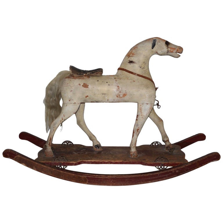 19th Century American Folk Art Rocking Horse For Sale