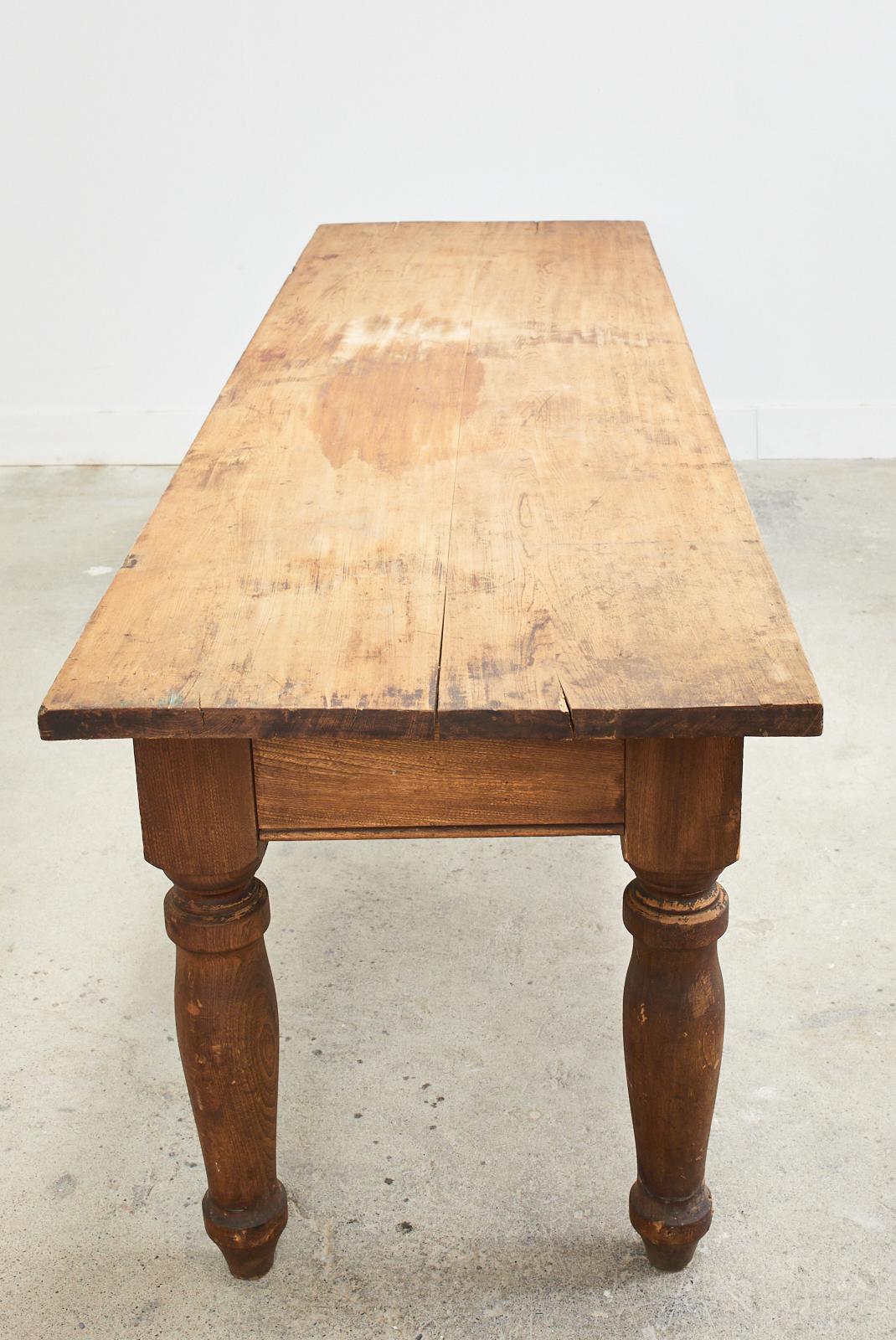 19th Century American General Store Farmhouse Work Table For Sale 8