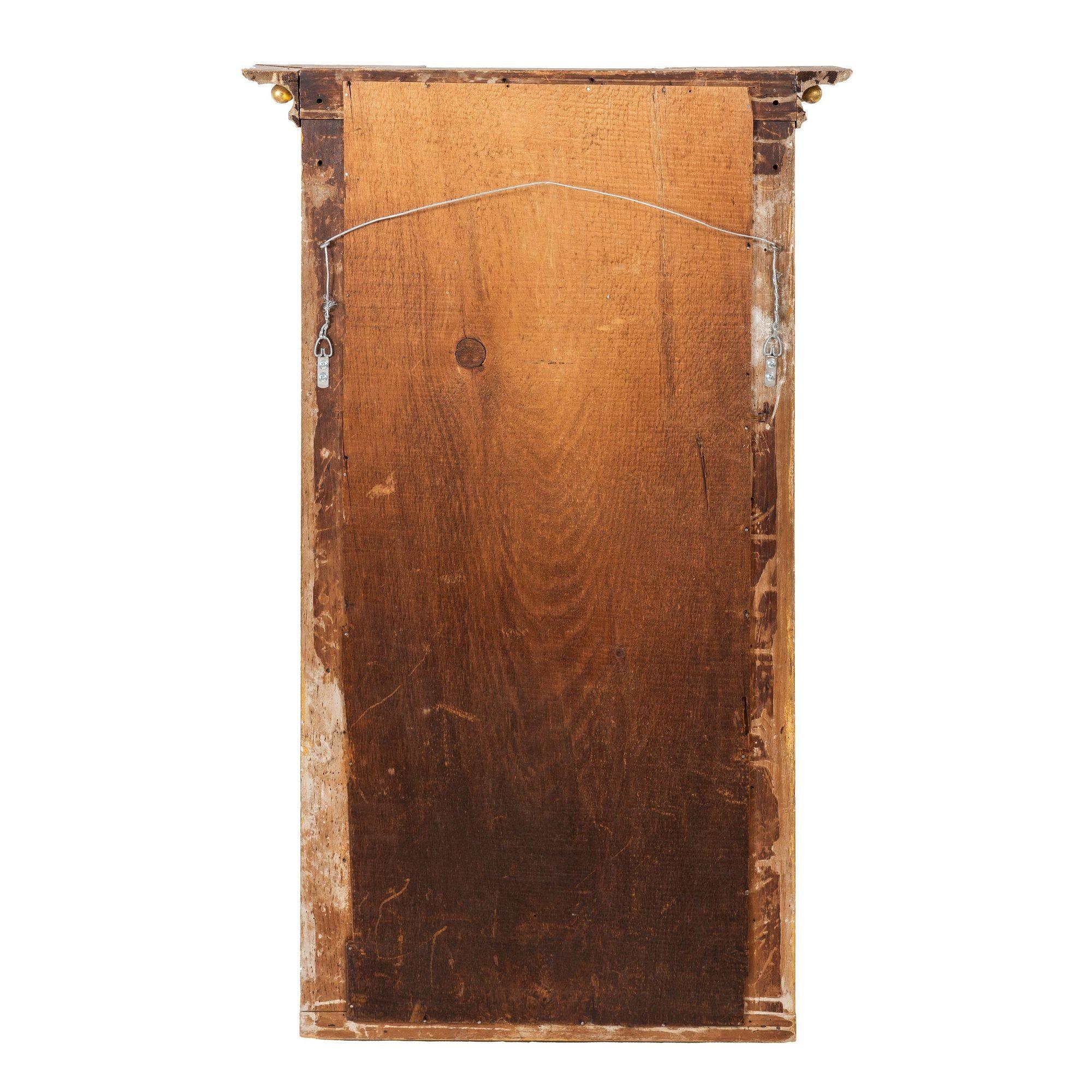 Miroir de tabernacle américain doré avec églomisé, vers 1820 en vente 1