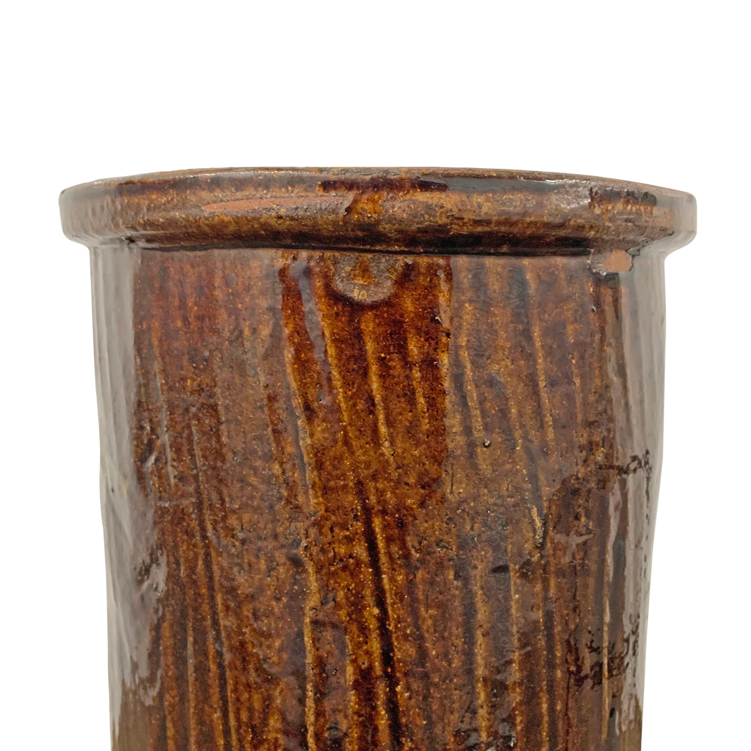 19th Century American Glazed Stoneware Jar For Sale 1