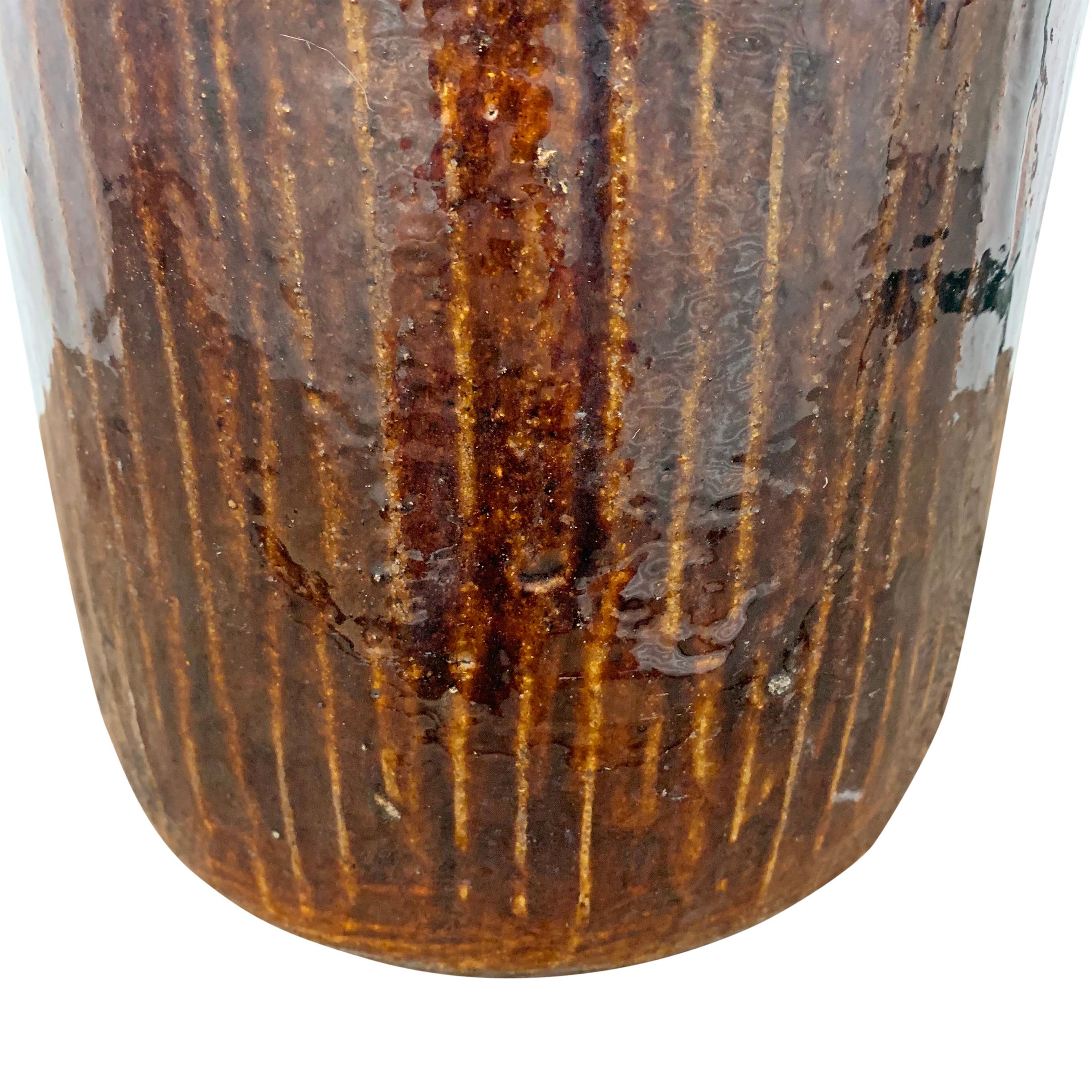 19th Century American Glazed Stoneware Jar For Sale 3