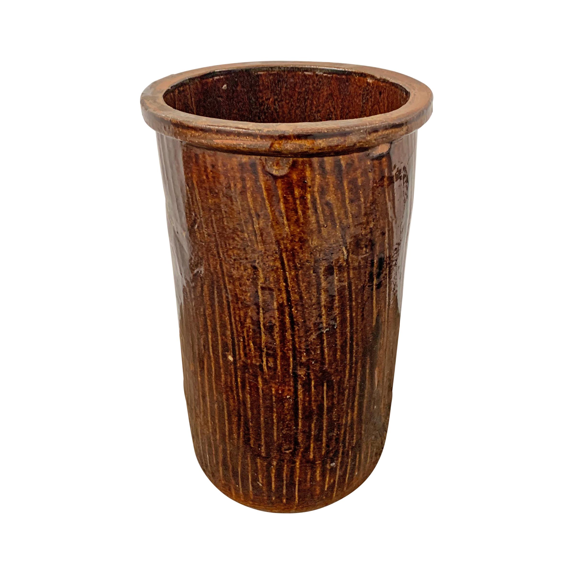 19th Century American Glazed Stoneware Jar