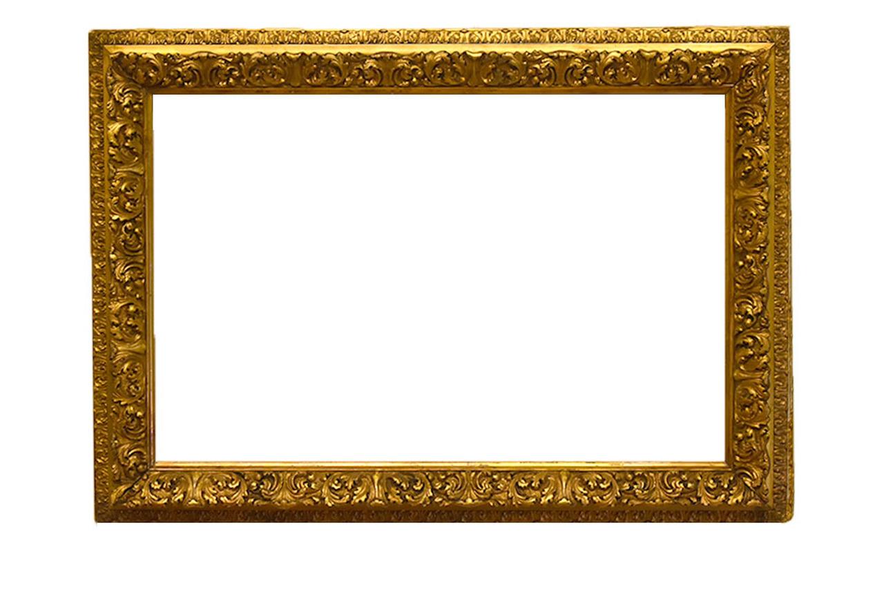 19th century American gold leaf Barbizon picture frame

18.5 x 28 American 1890 gold leaf Barbizon picture frame

Rabbet dimensions: 18.5