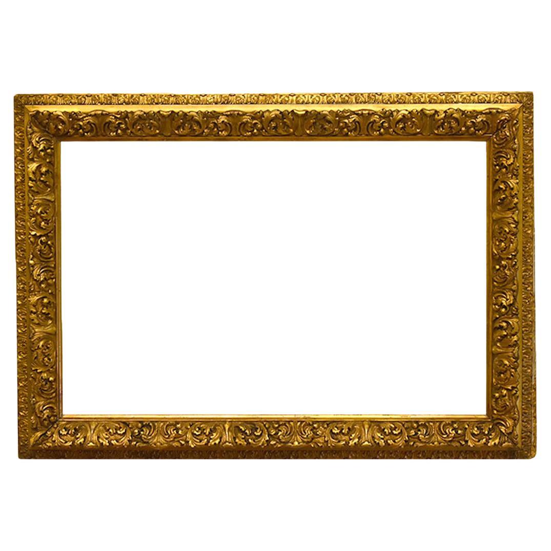 19th Century American Gold Leaf Barbizon 18x28 Picture Frame For Sale