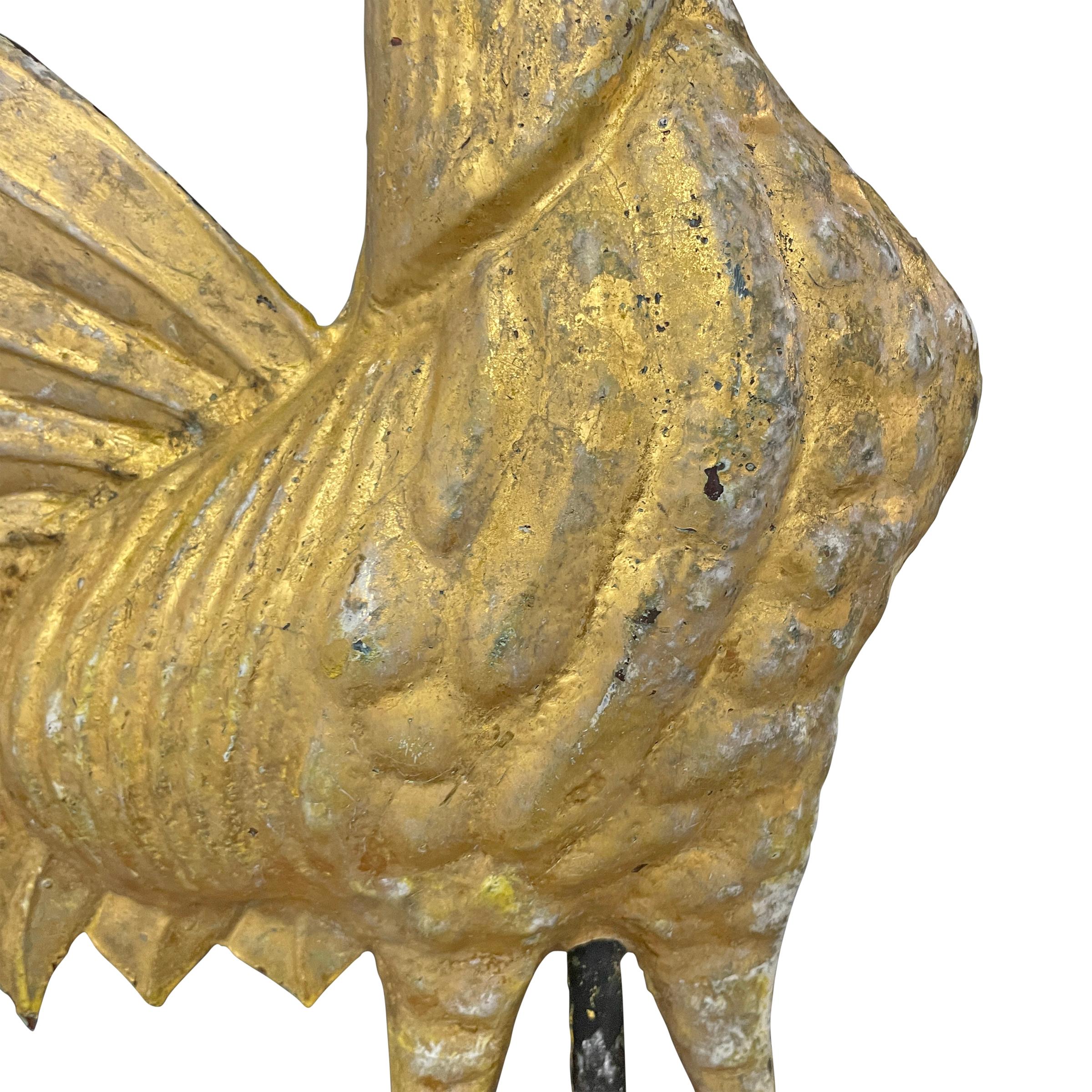 19th Century American Golden Rooster Weathervane 7