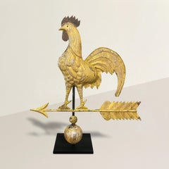 19th Century American Golden Rooster Weathervane